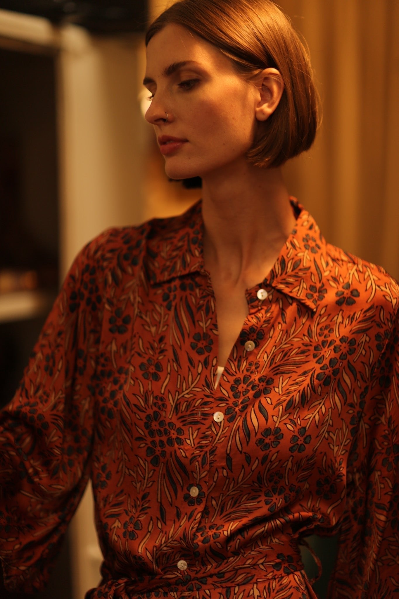 SILK DRESS FATOU HAND BLOCK PRINT - MOMO STUDIO BERLIN - Berlin Concept Store - sustainable & ethical fashion