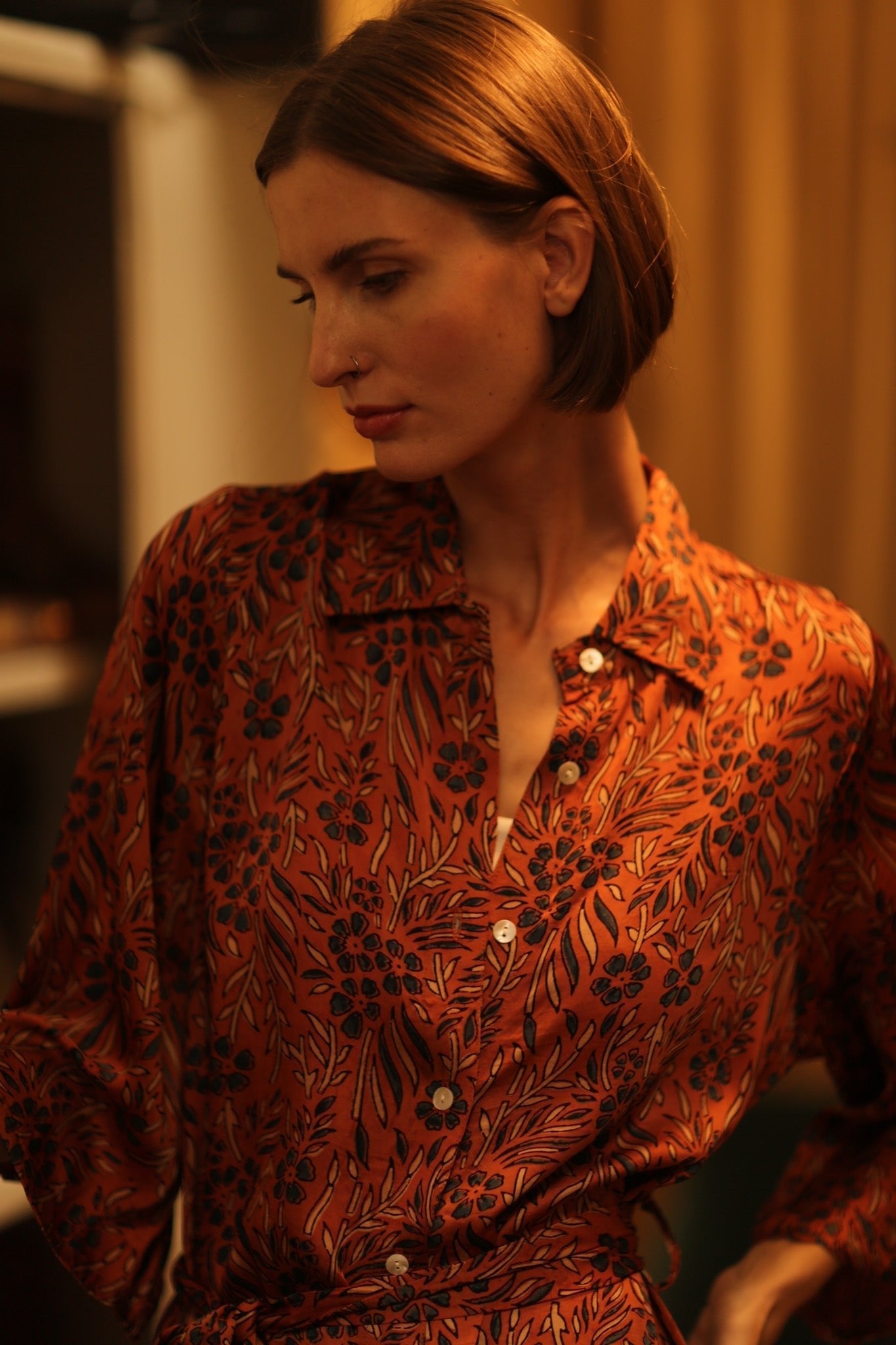 SILK DRESS FATOU HAND BLOCK PRINT - MOMO STUDIO BERLIN - Berlin Concept Store - sustainable & ethical fashion