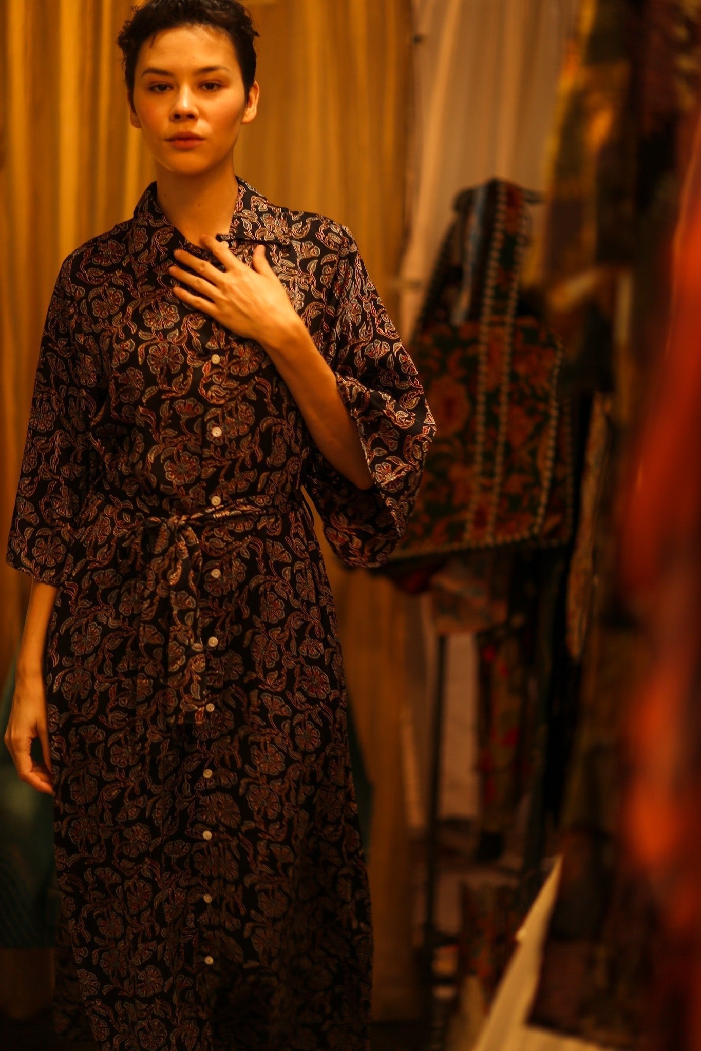 SILK DRESS HAND SELIN - MOMO STUDIO BERLIN - Berlin Concept Store - sustainable & ethical fashion