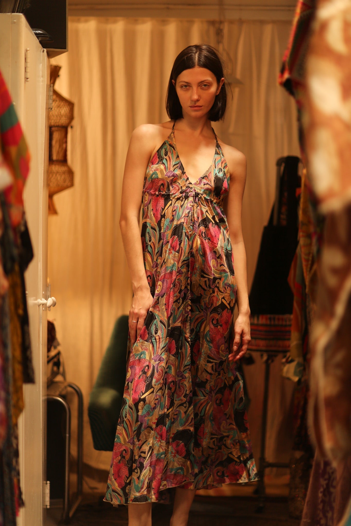 SILK DRESS HANNAH BLACK JUNGLE FEVER - MOMO STUDIO BERLIN - Berlin Concept Store - sustainable & ethical fashion