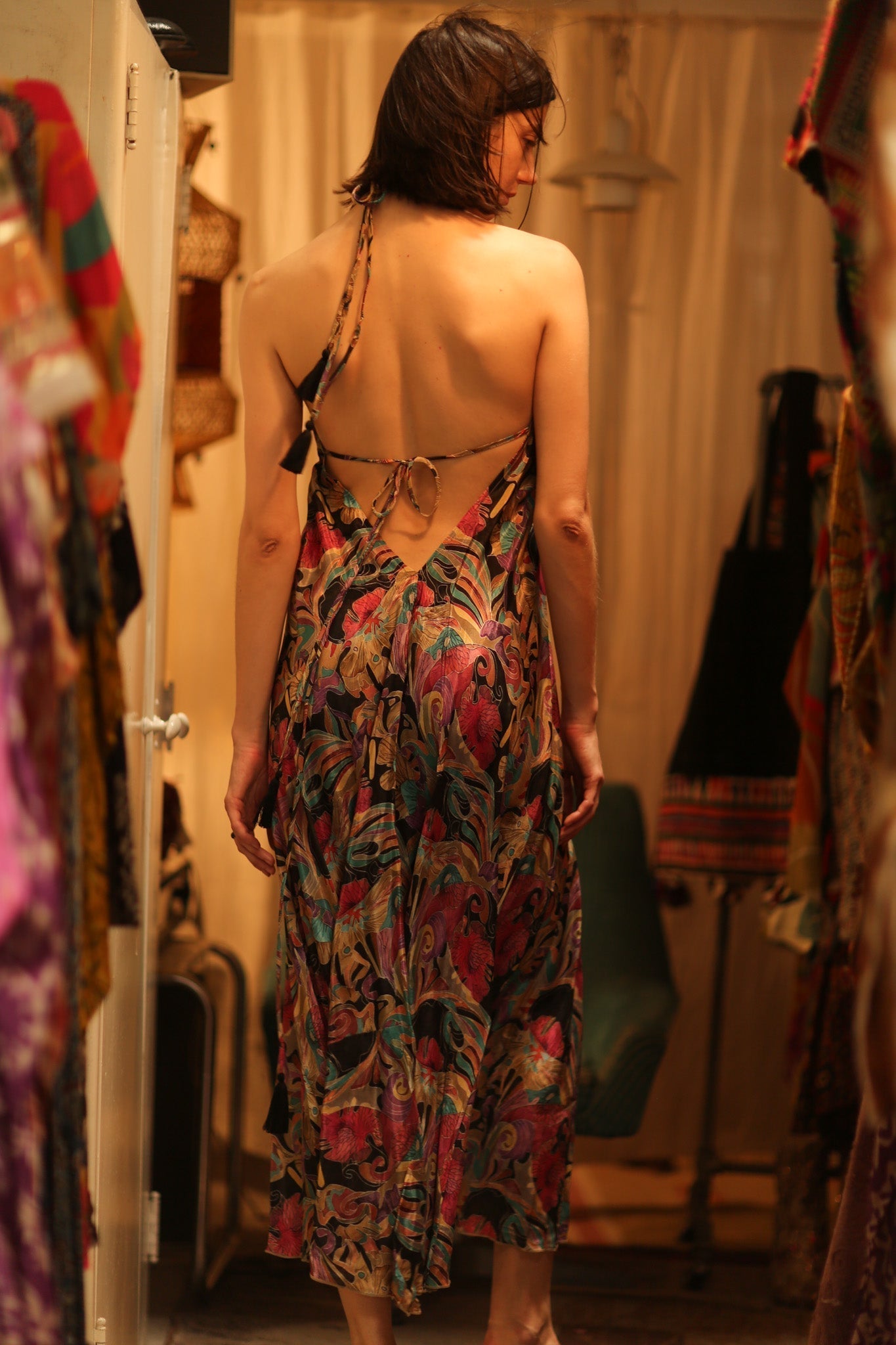 SILK DRESS HANNAH BLACK JUNGLE FEVER - MOMO STUDIO BERLIN - Berlin Concept Store - sustainable & ethical fashion
