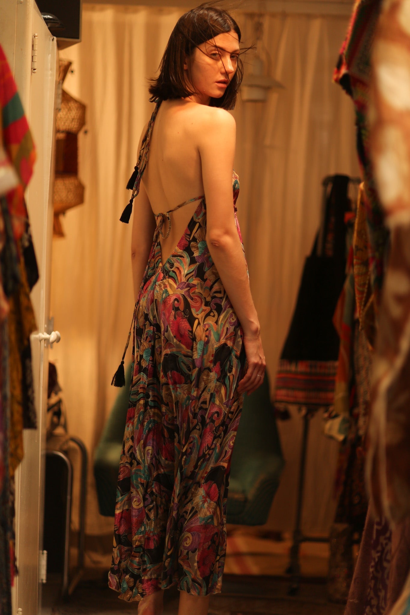 SILK DRESS HANNAH BLACK JUNGLE FEVER - MOMO STUDIO BERLIN - Berlin Concept Store - sustainable & ethical fashion