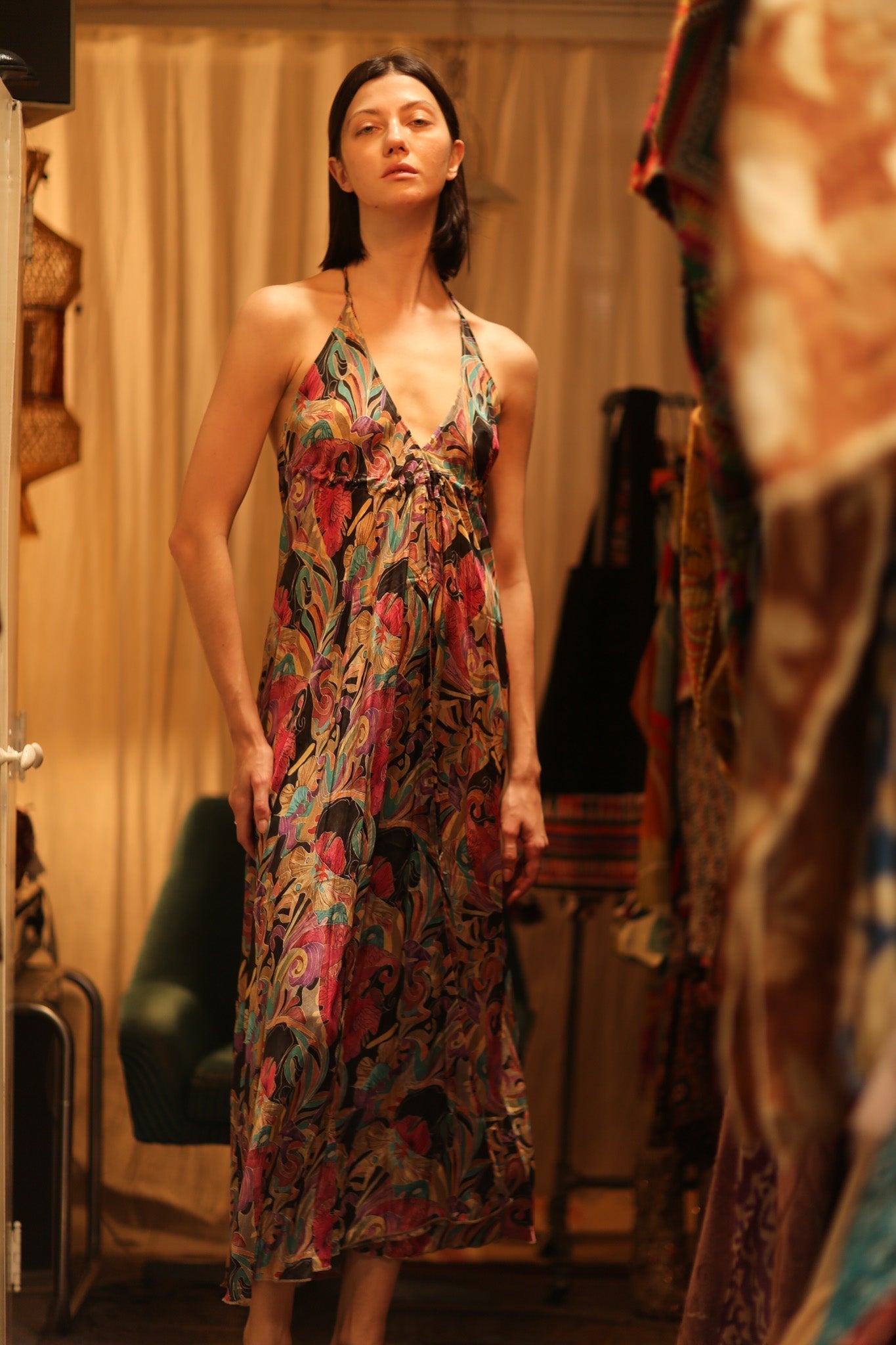 SILK DRESS HANNAH BLACK JUNGLE FEVER - MOMO STUDIO BERLIN - Berlin Concept Store - sustainable & ethical fashion