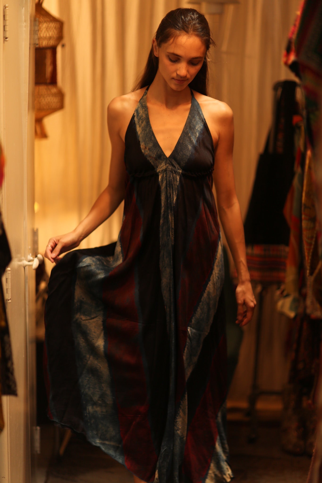 SILK DRESS HANNAH BLUE STRIPE OCEAN EDIT - MOMO STUDIO BERLIN - Berlin Concept Store - sustainable & ethical fashion