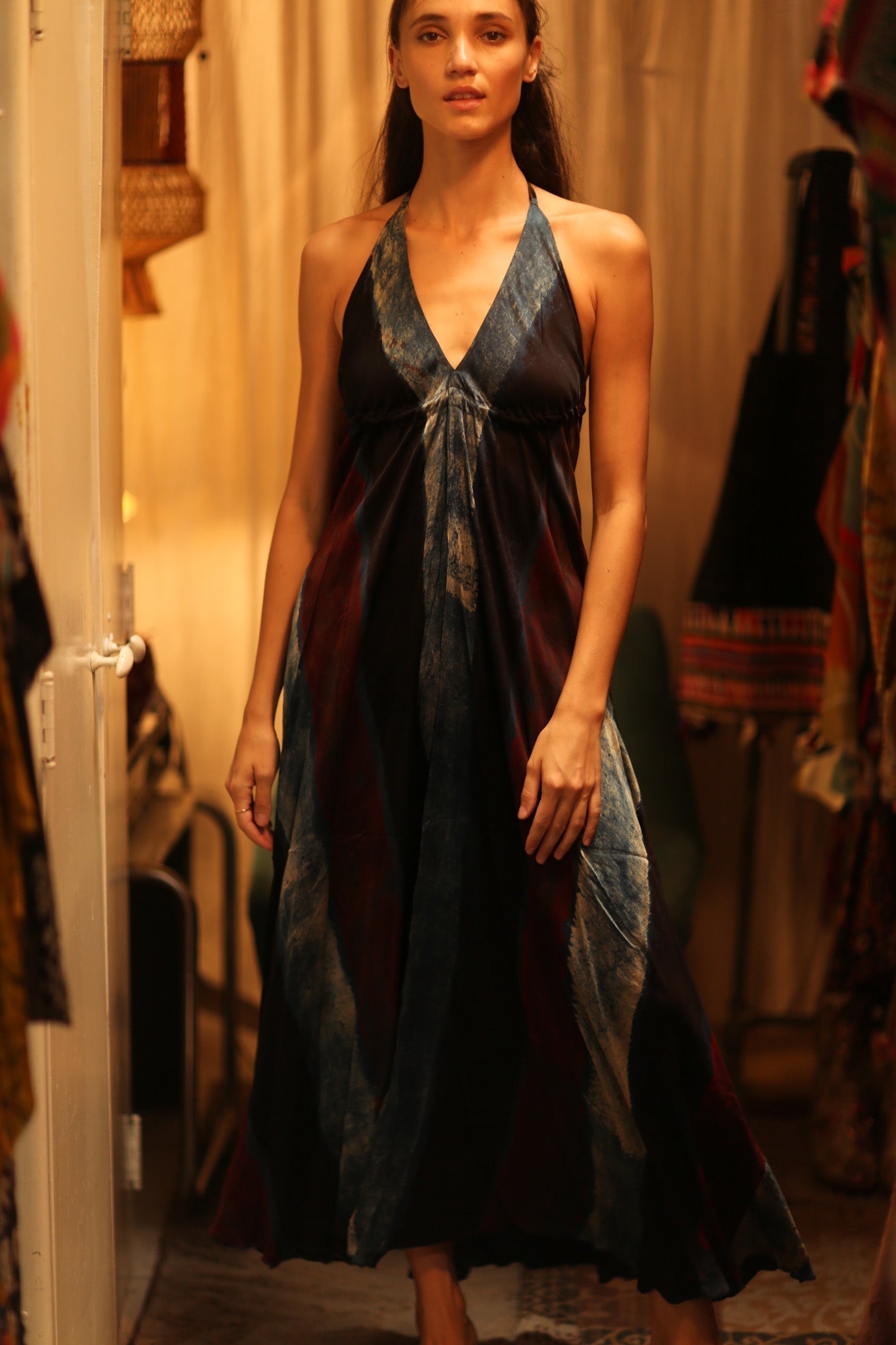 SILK DRESS HANNAH BLUE STRIPE OCEAN EDIT - MOMO STUDIO BERLIN - Berlin Concept Store - sustainable & ethical fashion