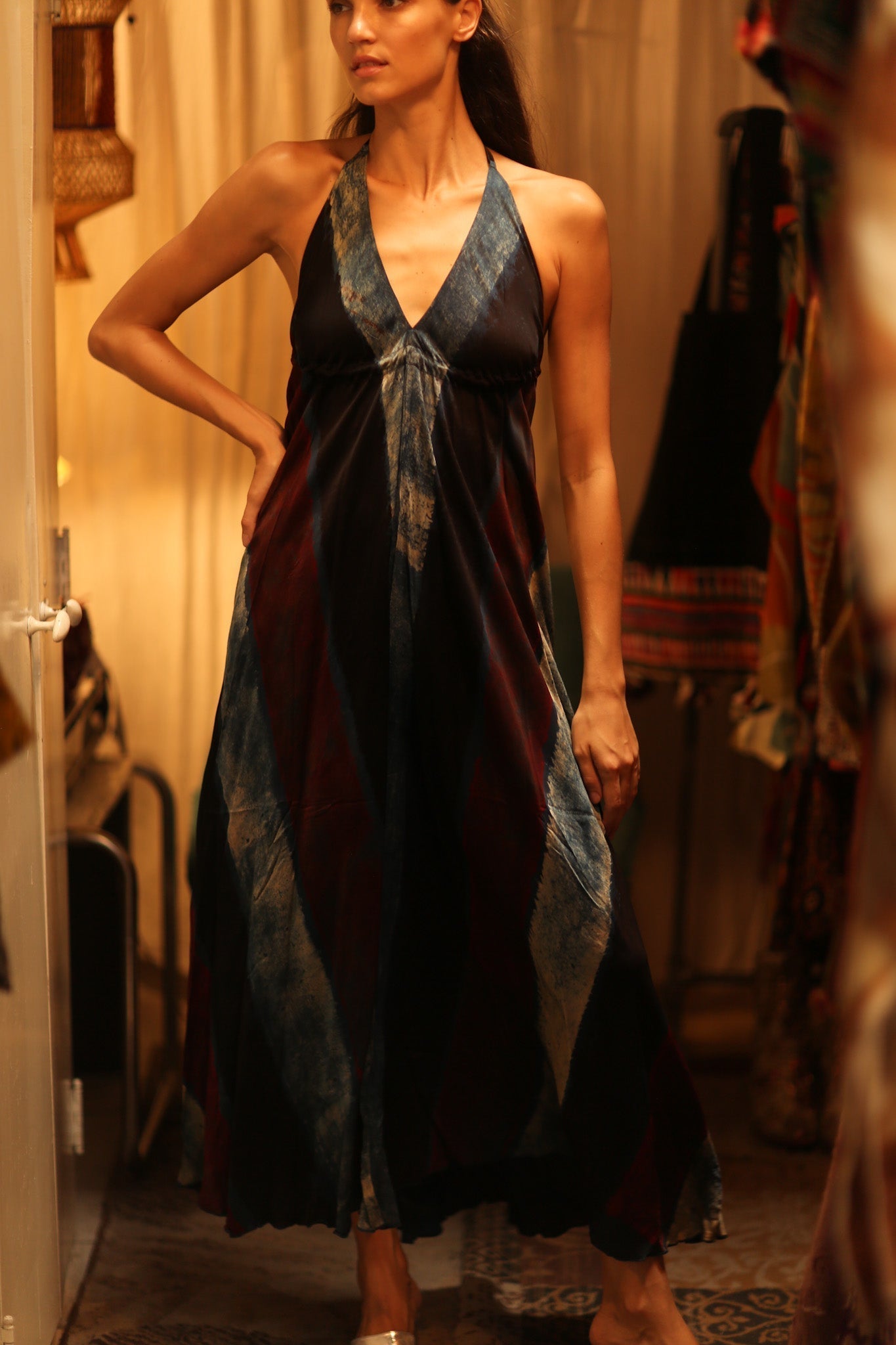 SILK DRESS HANNAH BLUE STRIPE OCEAN EDIT - MOMO STUDIO BERLIN - Berlin Concept Store - sustainable & ethical fashion