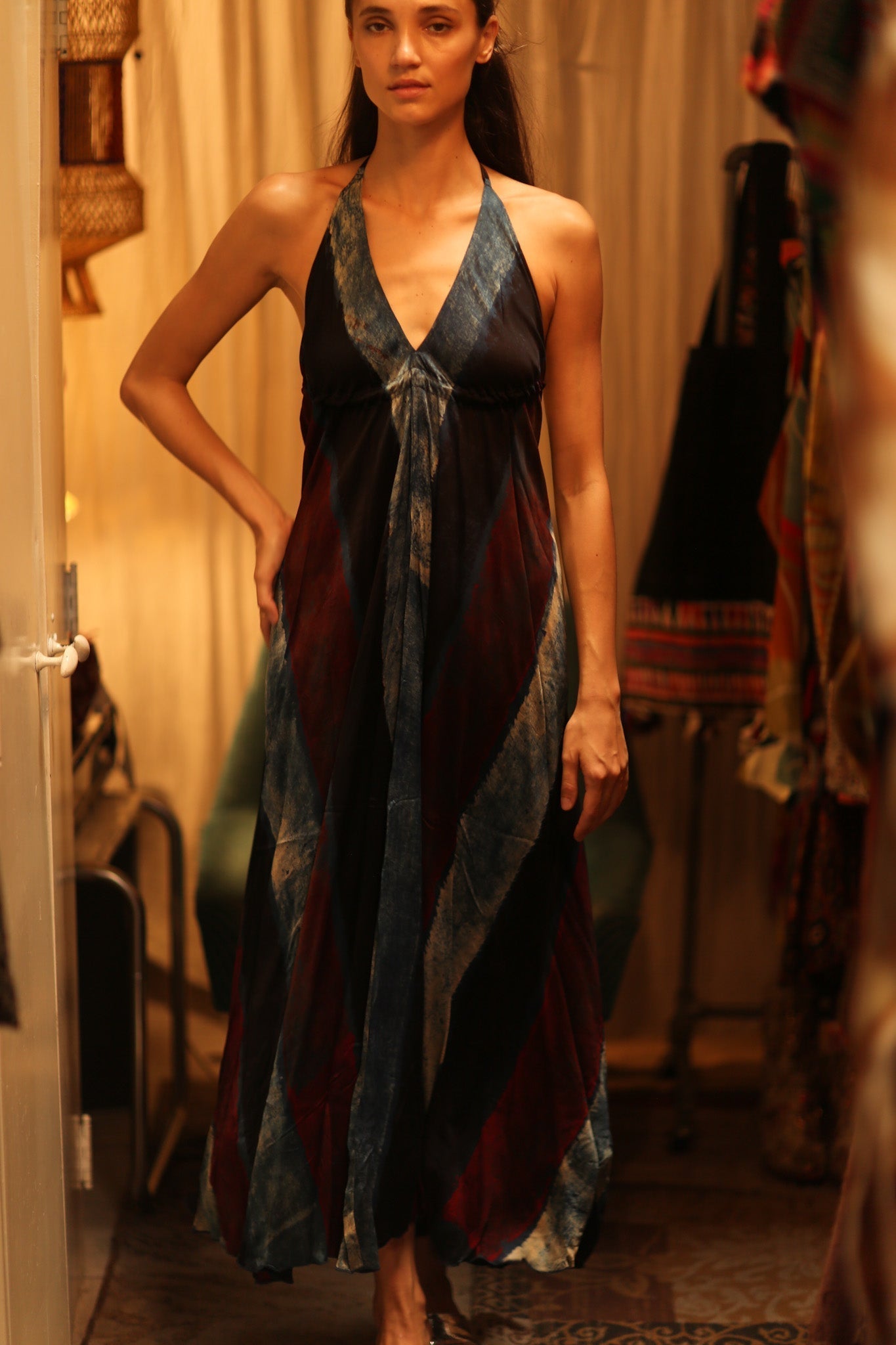 SILK DRESS HANNAH BLUE STRIPE OCEAN EDIT - MOMO STUDIO BERLIN - Berlin Concept Store - sustainable & ethical fashion