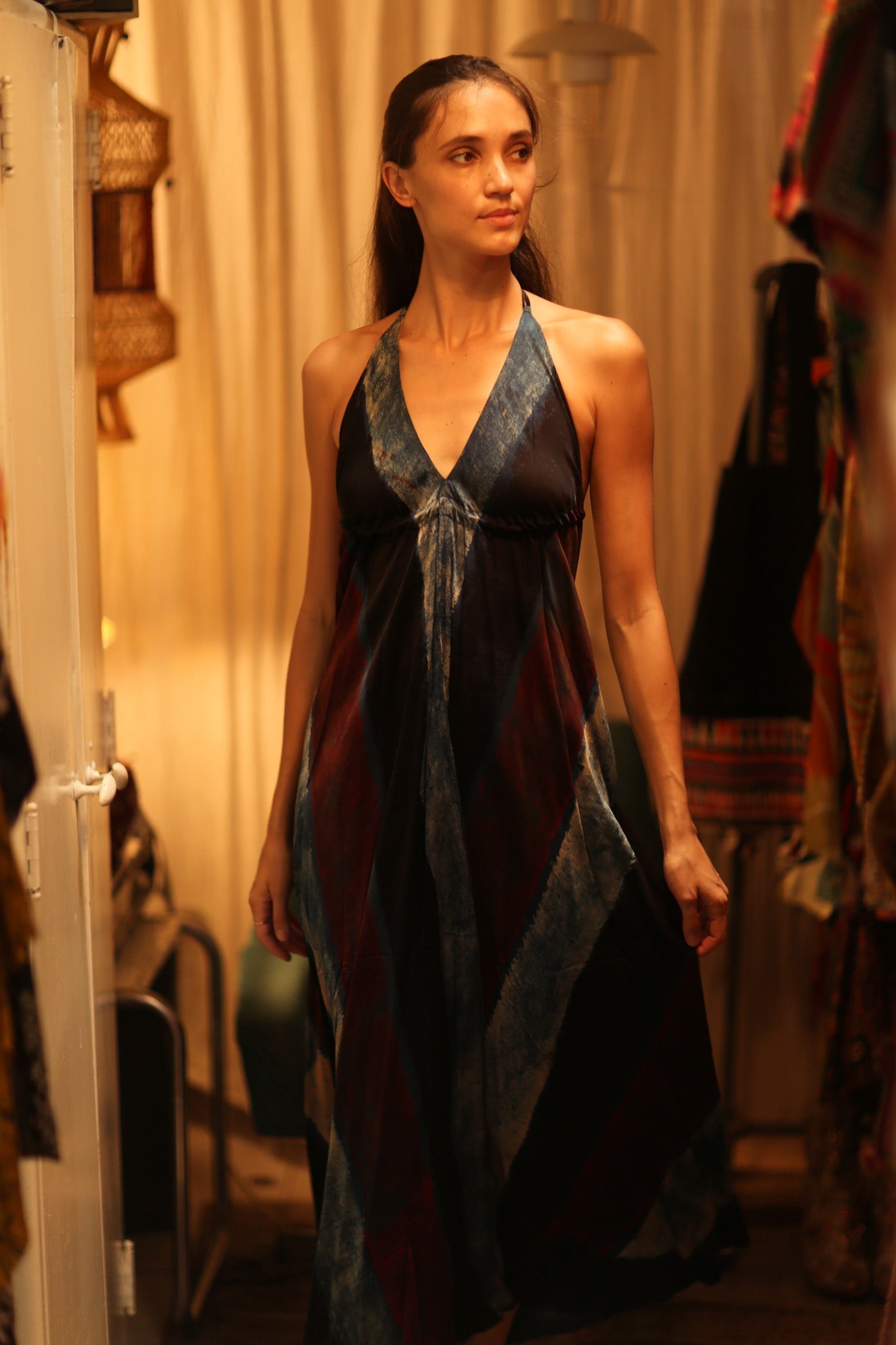 SILK DRESS HANNAH BLUE STRIPE OCEAN EDIT - MOMO STUDIO BERLIN - Berlin Concept Store - sustainable & ethical fashion