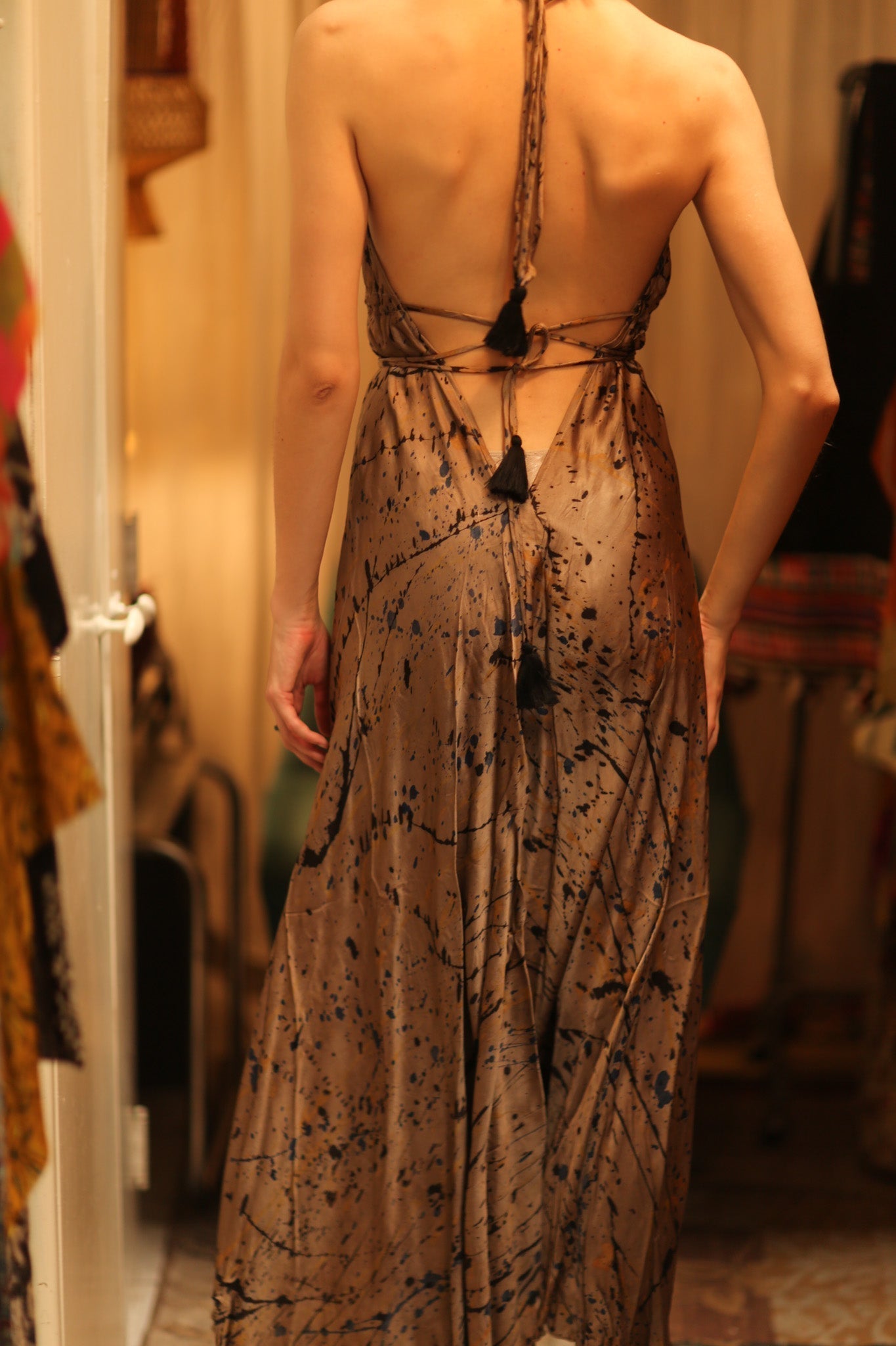 SILK DRESS HANNAH GREY PAINTER EDIT - MOMO STUDIO BERLIN - Berlin Concept Store - sustainable & ethical fashion