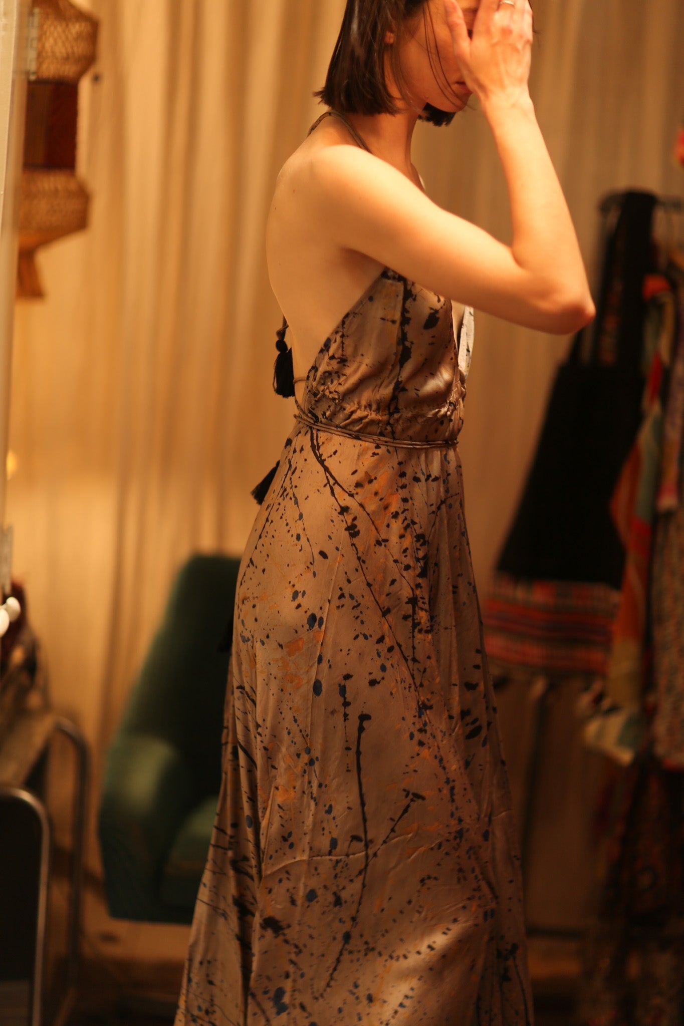 SILK DRESS HANNAH GREY PAINTER EDIT - MOMO STUDIO BERLIN - Berlin Concept Store - sustainable & ethical fashion