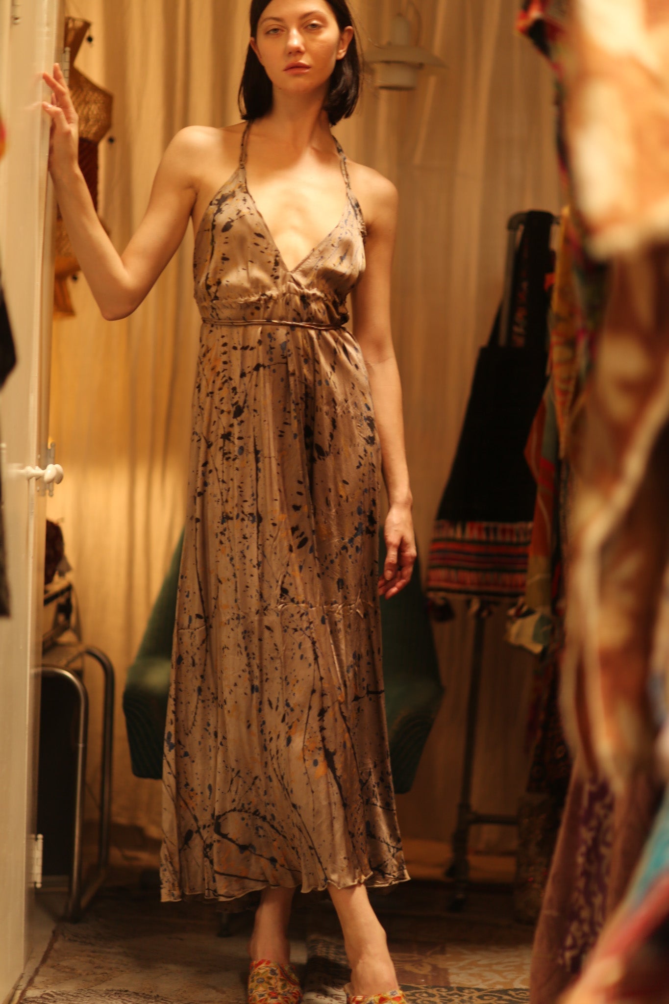 SILK DRESS HANNAH GREY PAINTER EDIT - MOMO STUDIO BERLIN - Berlin Concept Store - sustainable & ethical fashion