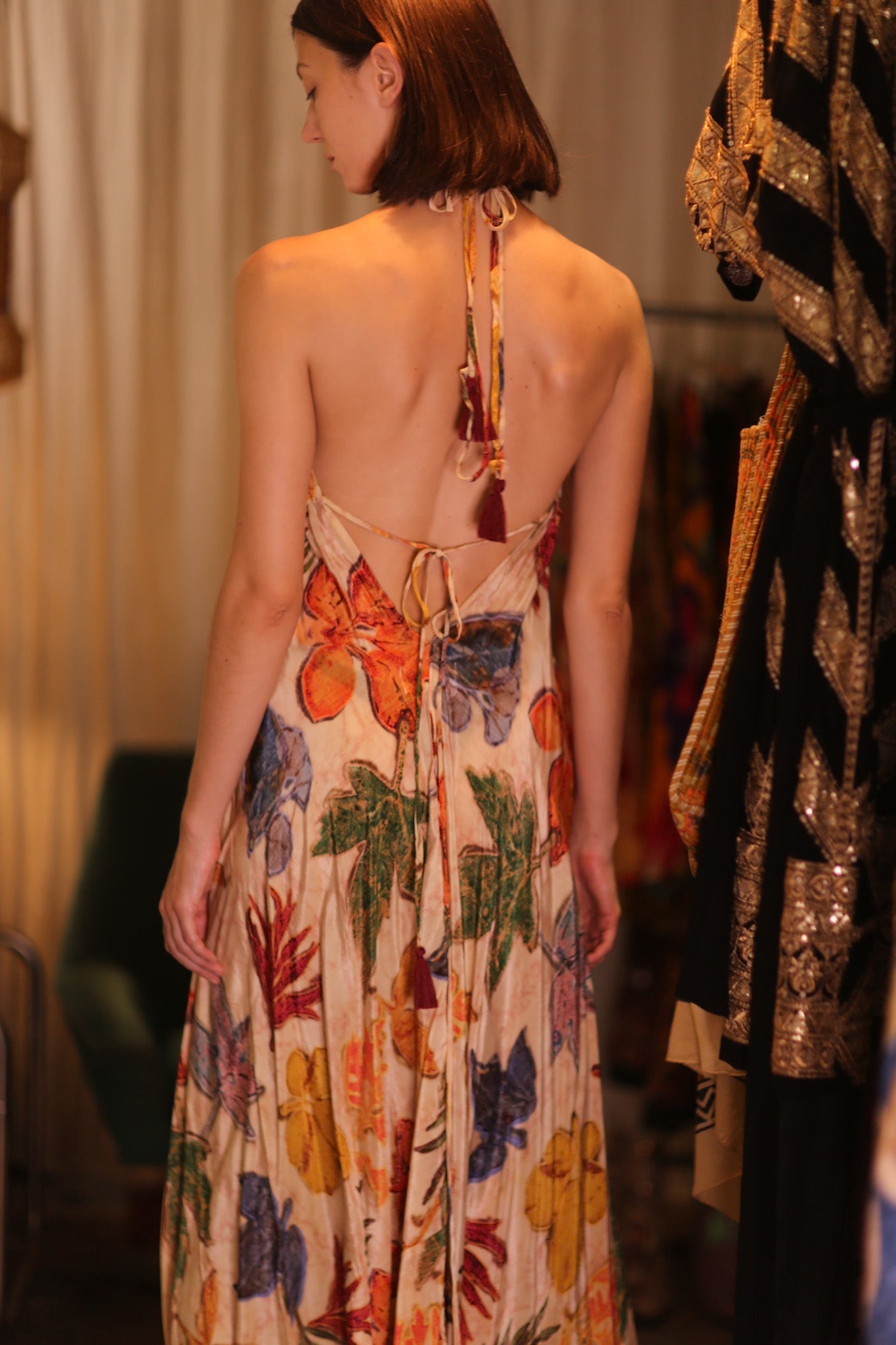 SILK DRESS HANNAH LEAF PRINT - MOMO STUDIO BERLIN - Berlin Concept Store - sustainable & ethical fashion