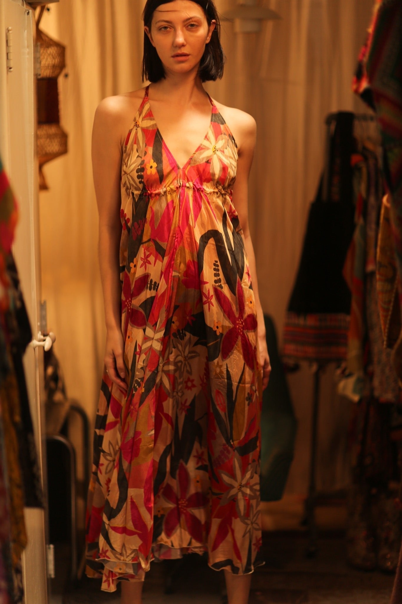 SILK DRESS HANNAH SUMMER NIGHTS - MOMO STUDIO BERLIN - Berlin Concept Store - sustainable & ethical fashion