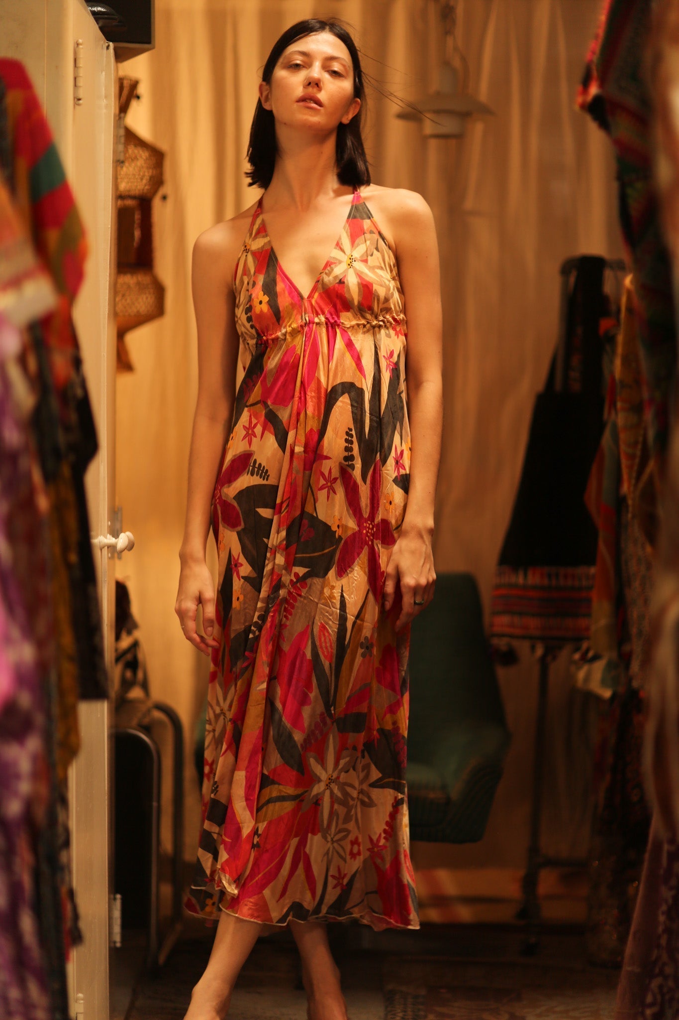 SILK DRESS HANNAH SUMMER NIGHTS - MOMO STUDIO BERLIN - Berlin Concept Store - sustainable & ethical fashion