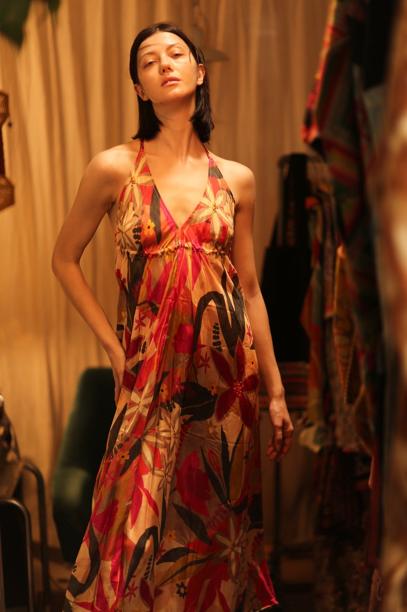 SILK DRESS HANNAH SUMMER NIGHTS - MOMO STUDIO BERLIN - Berlin Concept Store - sustainable & ethical fashion