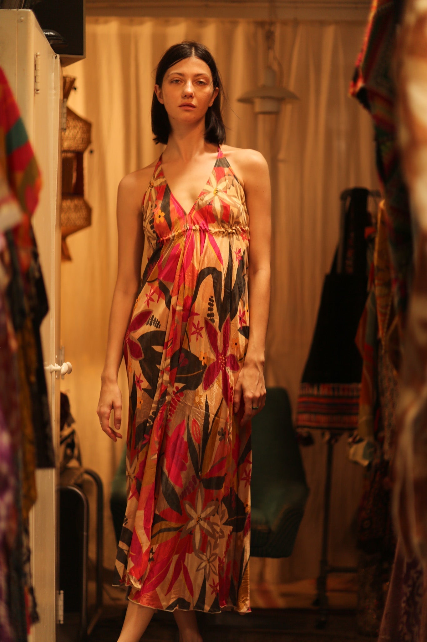 SILK DRESS HANNAH SUMMER NIGHTS - MOMO STUDIO BERLIN - Berlin Concept Store - sustainable & ethical fashion