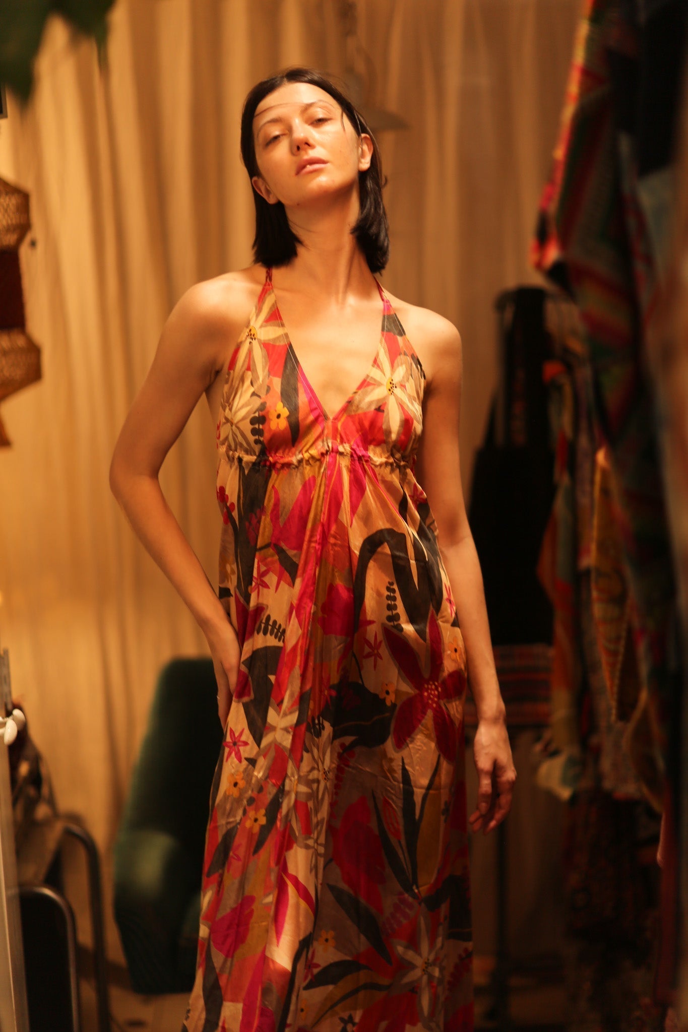 SILK DRESS HANNAH SUMMER NIGHTS - MOMO STUDIO BERLIN - Berlin Concept Store - sustainable & ethical fashion