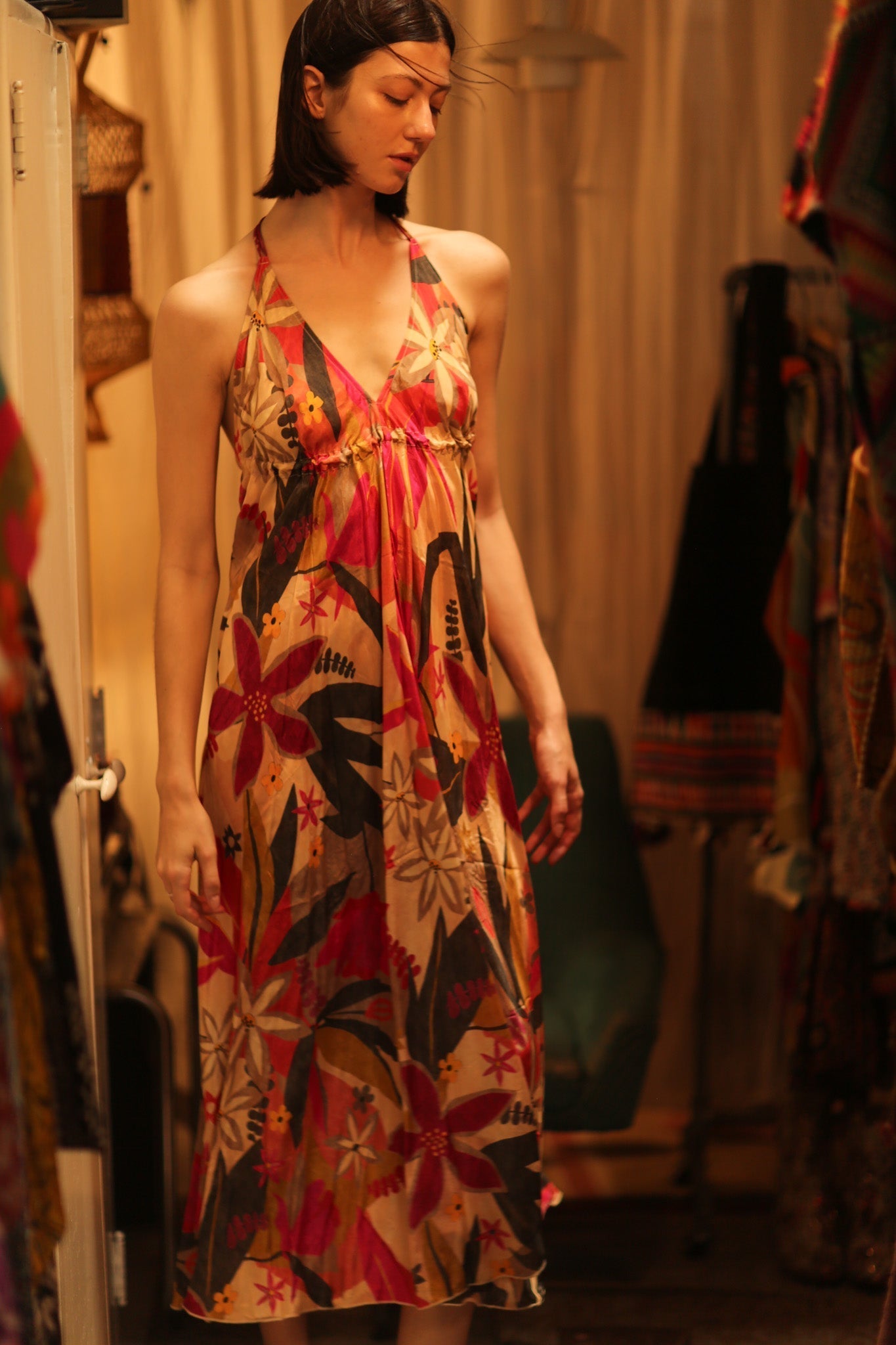 SILK DRESS HANNAH SUMMER NIGHTS - MOMO STUDIO BERLIN - Berlin Concept Store - sustainable & ethical fashion