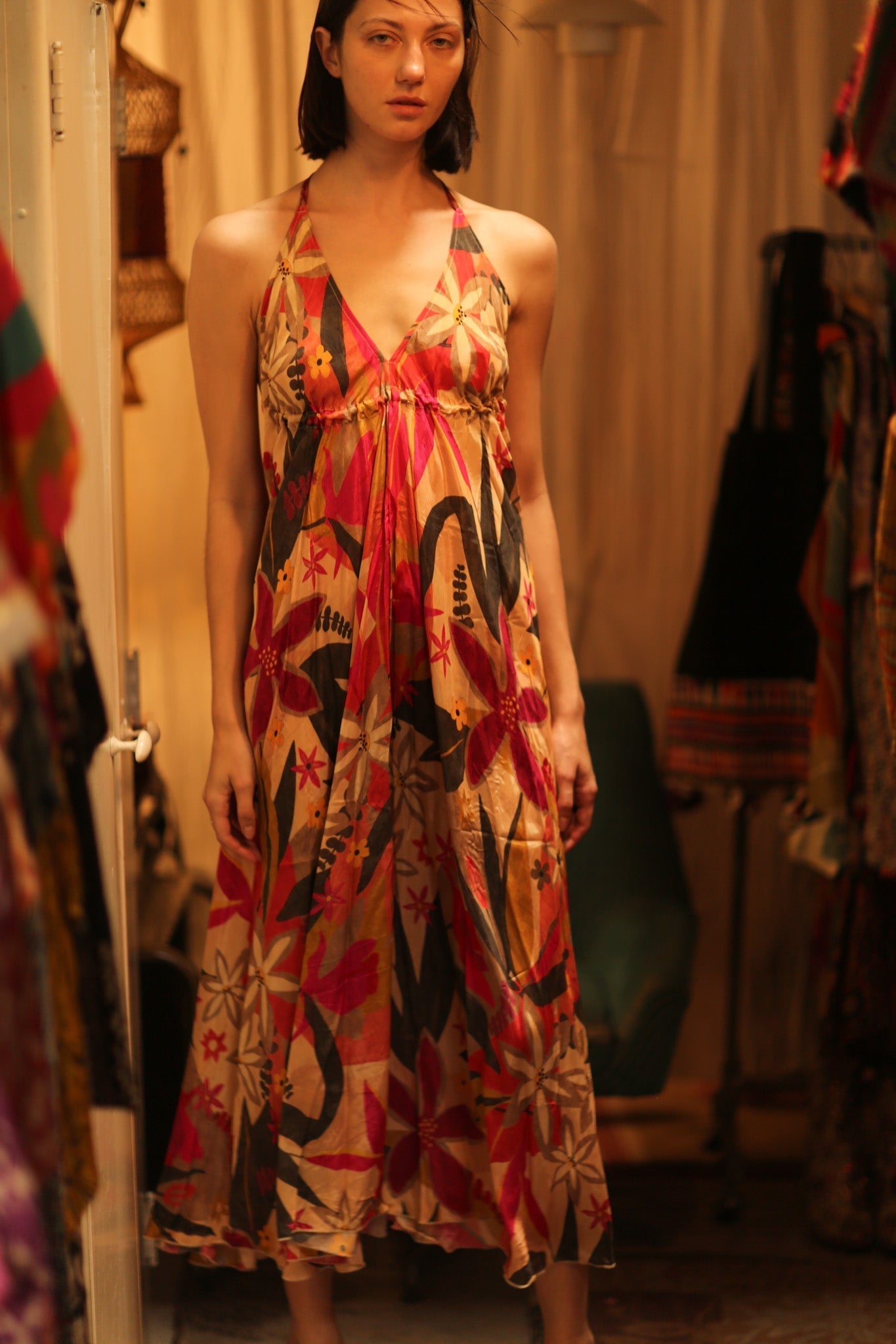 SILK DRESS HANNAH SUMMER NIGHTS - MOMO STUDIO BERLIN - Berlin Concept Store - sustainable & ethical fashion