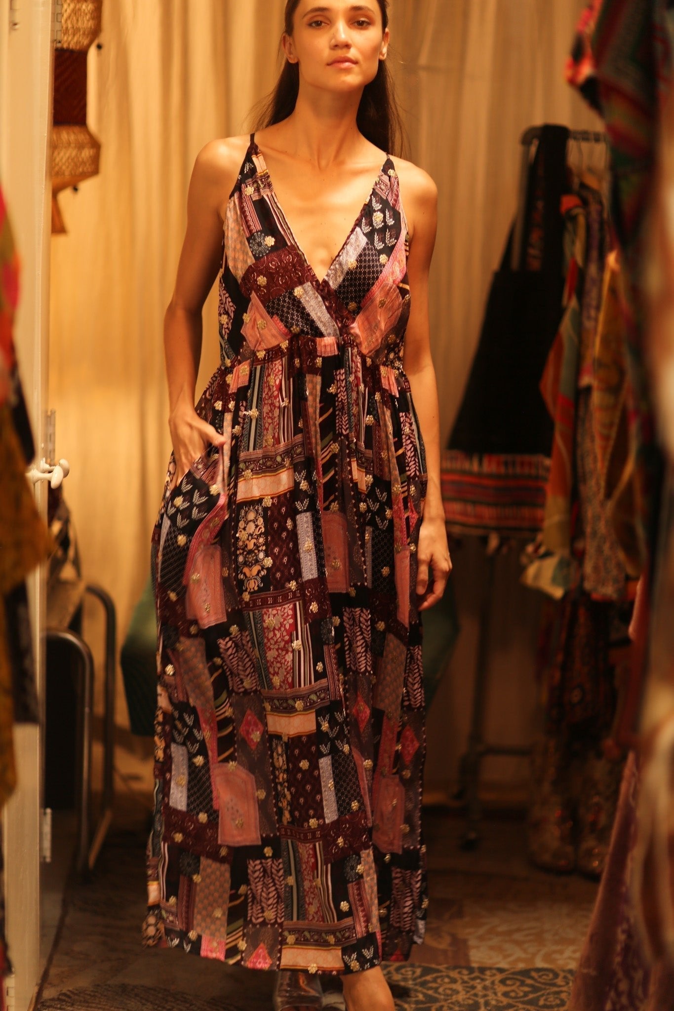 SILK DRESS LILY EMBROIDERED INDIA - MOMO STUDIO BERLIN - Berlin Concept Store - sustainable & ethical fashion