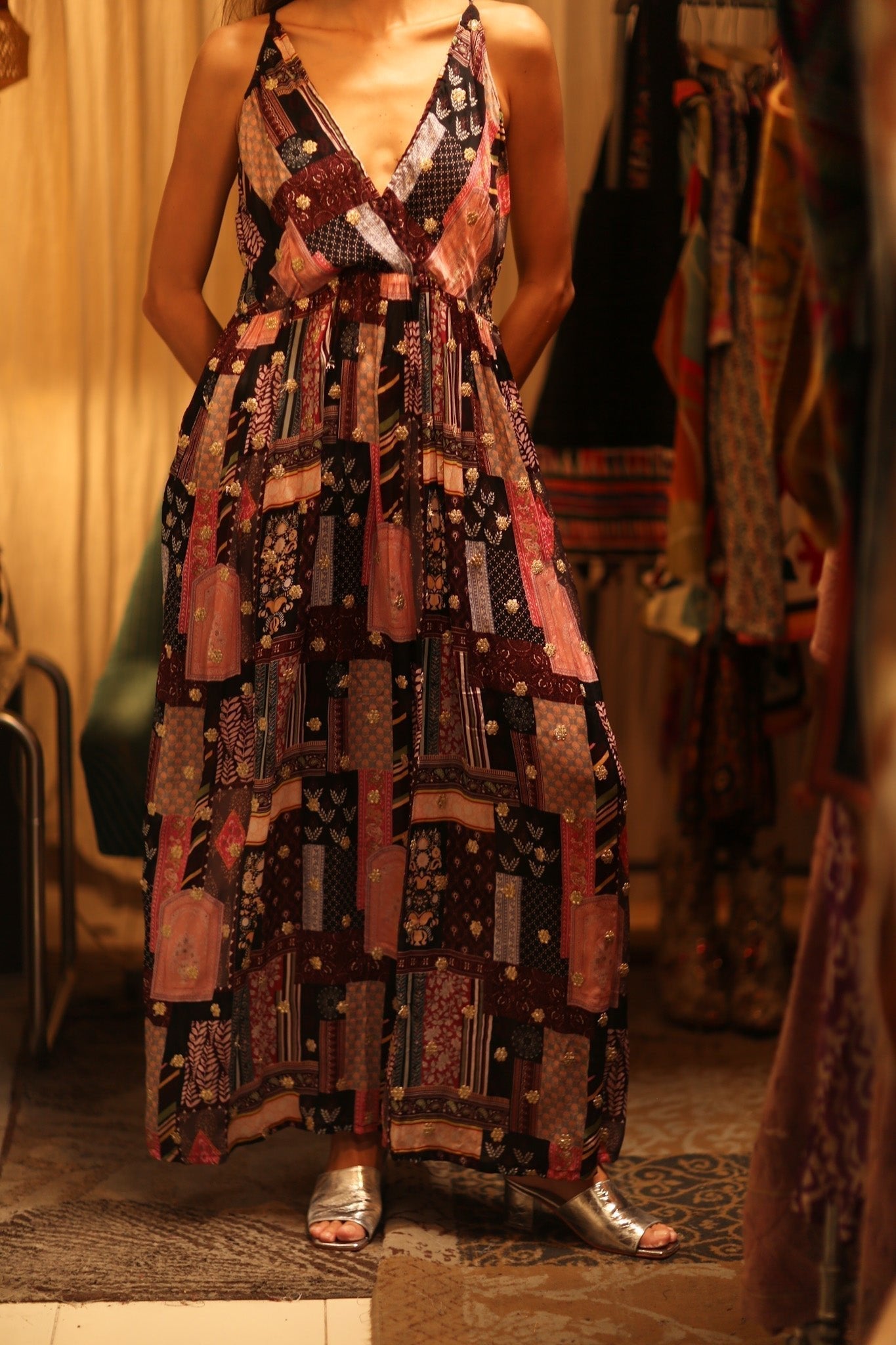 SILK DRESS LILY EMBROIDERED INDIA - MOMO STUDIO BERLIN - Berlin Concept Store - sustainable & ethical fashion