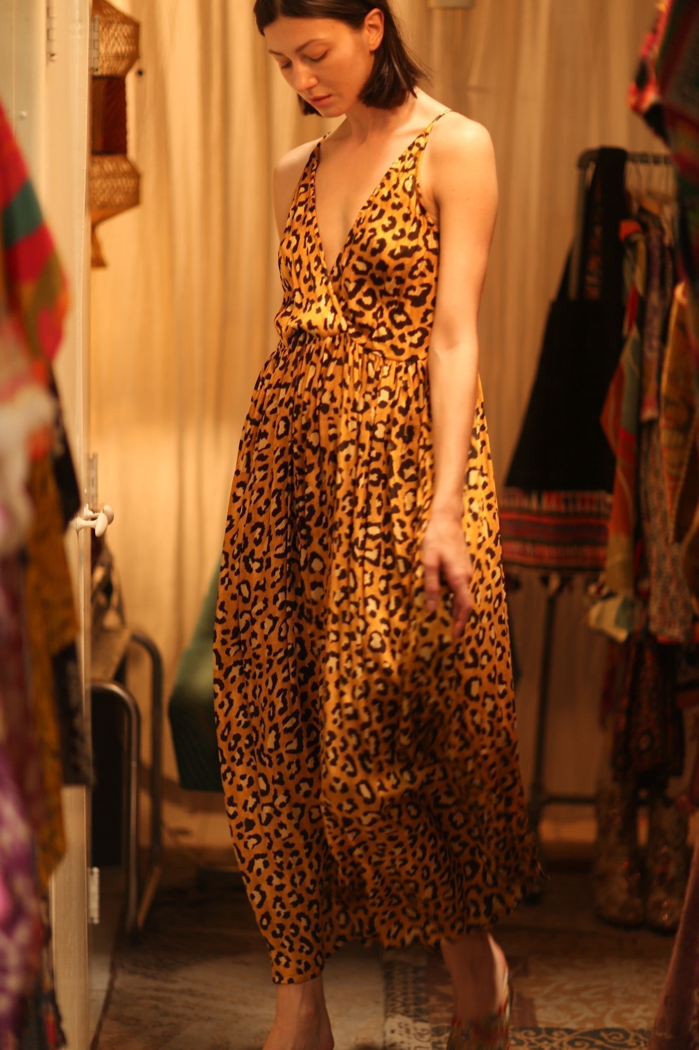 SILK DRESS LILY LEO PRINT DARK - MOMO STUDIO BERLIN - Berlin Concept Store - sustainable & ethical fashion