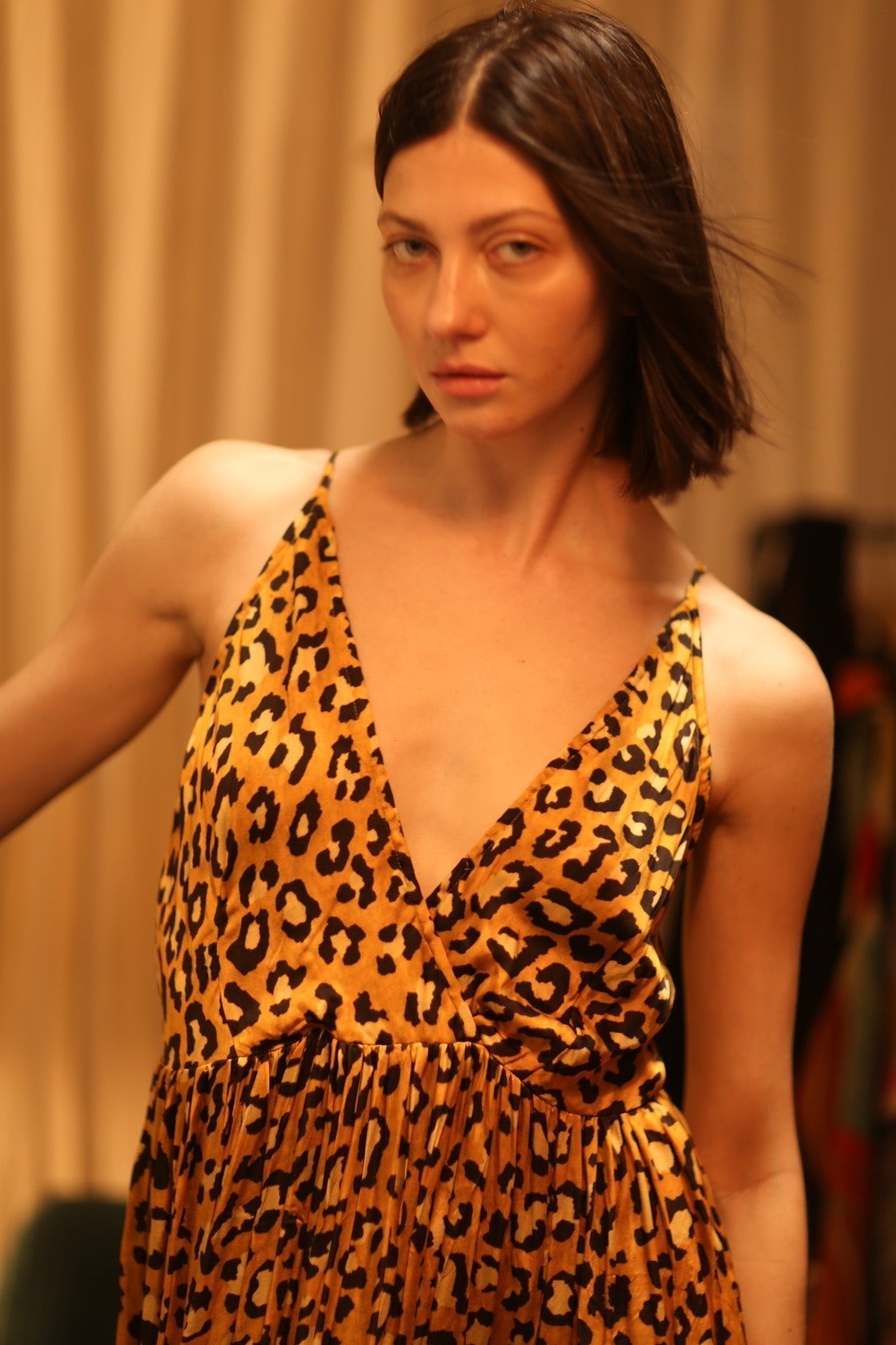 SILK DRESS LILY LEO PRINT DARK - MOMO STUDIO BERLIN - Berlin Concept Store - sustainable & ethical fashion