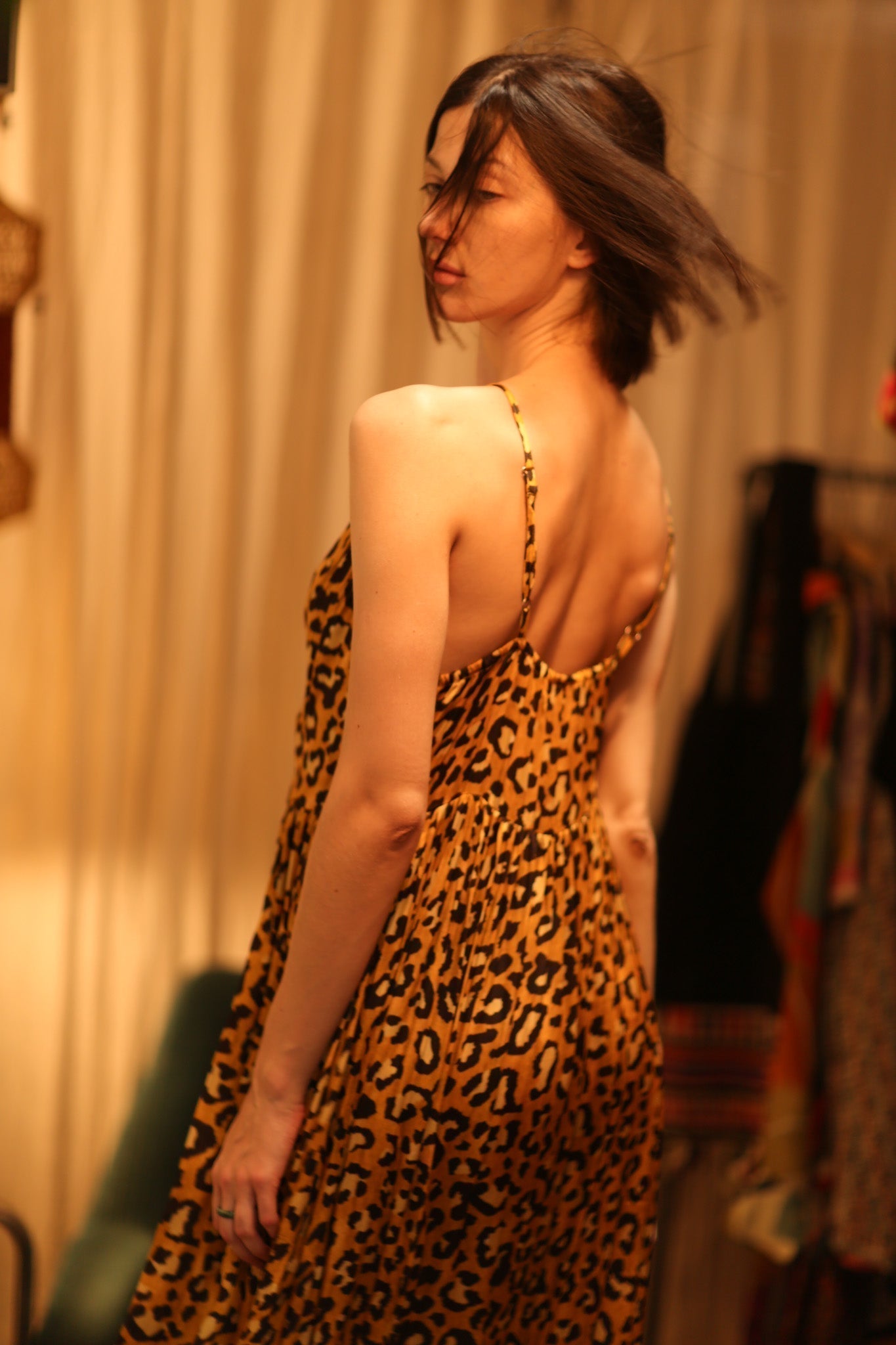 SILK DRESS LILY LEO PRINT DARK - MOMO STUDIO BERLIN - Berlin Concept Store - sustainable & ethical fashion
