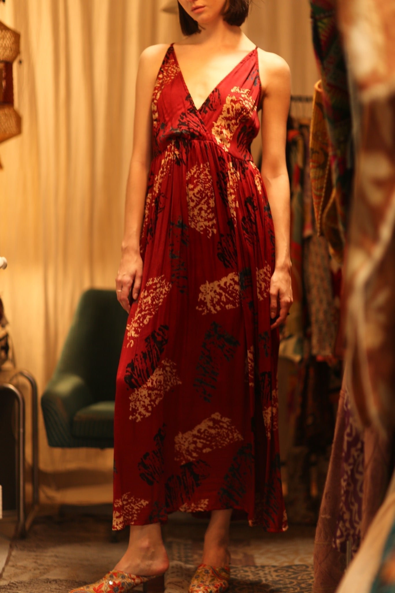 SILK DRESS LILY RED PAINTERS EDIT - MOMO STUDIO BERLIN - Berlin Concept Store - sustainable & ethical fashion