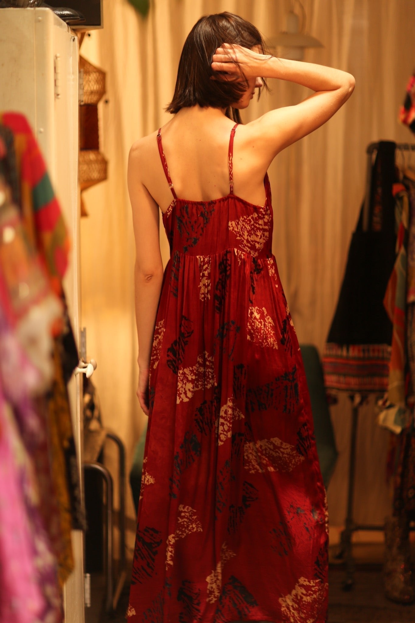 SILK DRESS LILY RED PAINTERS EDIT - MOMO STUDIO BERLIN - Berlin Concept Store - sustainable & ethical fashion
