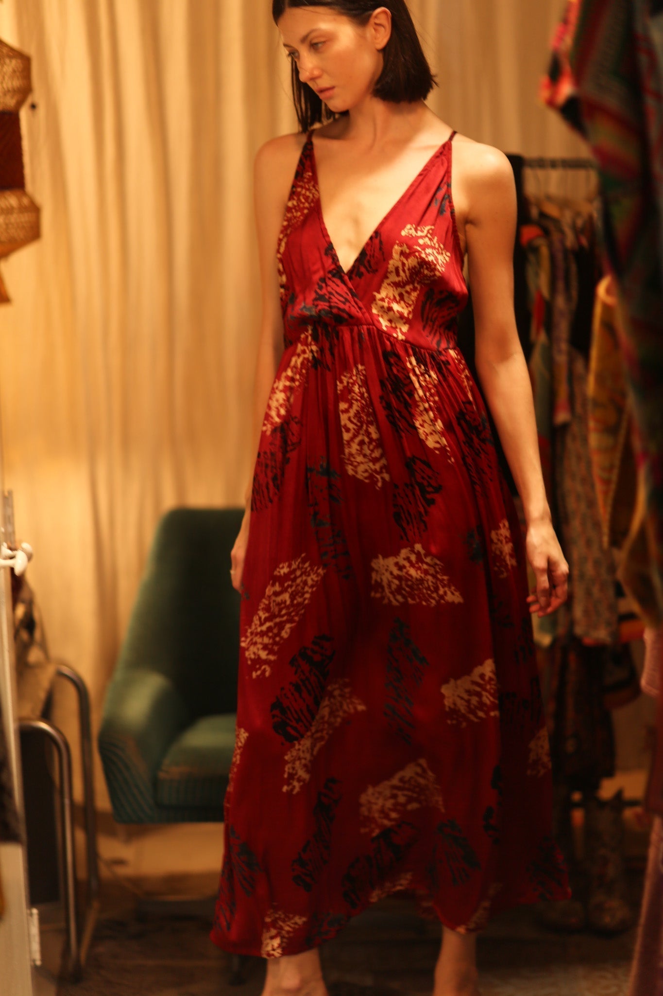 SILK DRESS LILY RED PAINTERS EDIT - MOMO STUDIO BERLIN - Berlin Concept Store - sustainable & ethical fashion