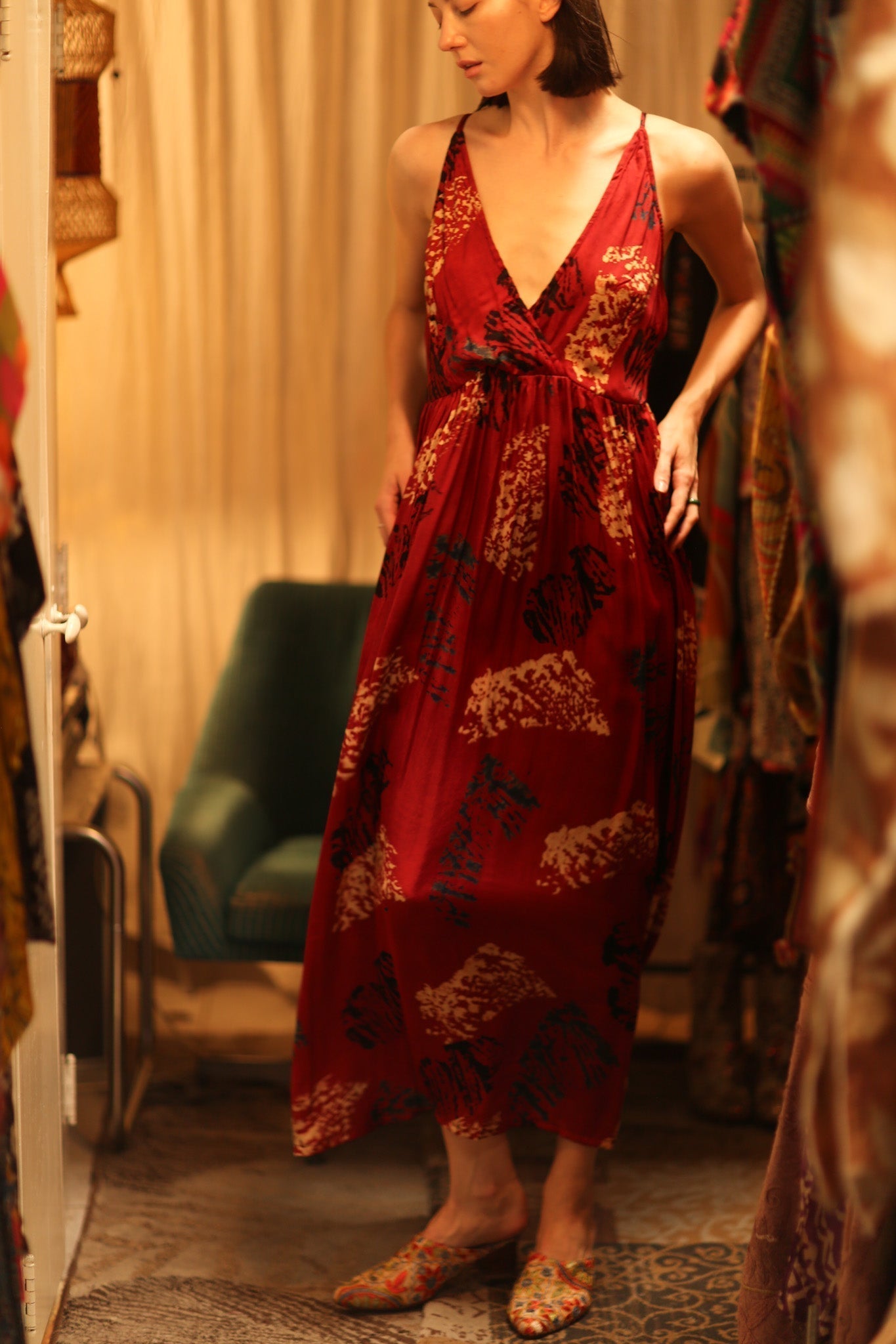 SILK DRESS LILY RED PAINTERS EDIT - MOMO STUDIO BERLIN - Berlin Concept Store - sustainable & ethical fashion