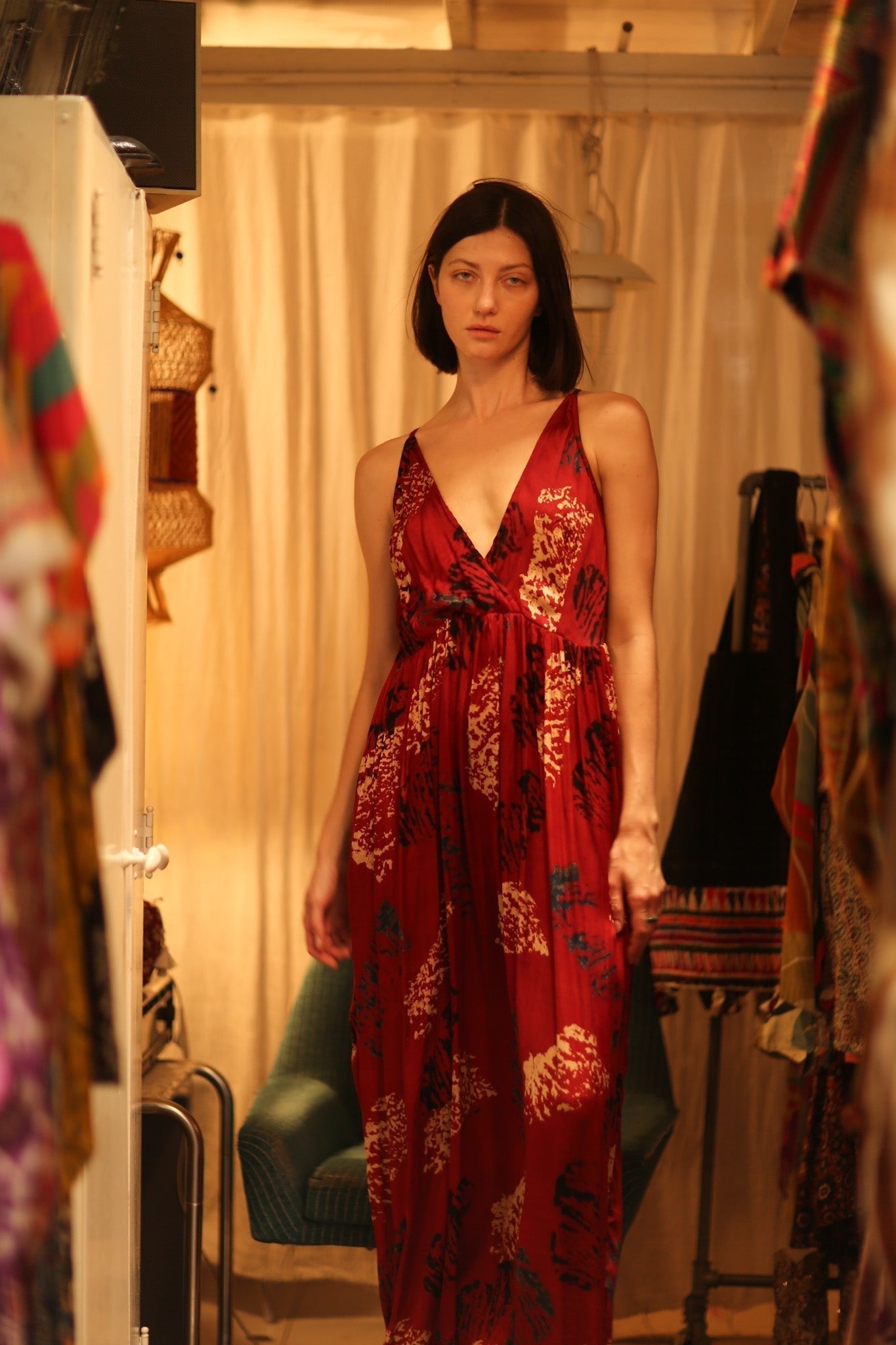 SILK DRESS LILY RED PAINTERS EDIT - MOMO STUDIO BERLIN - Berlin Concept Store - sustainable & ethical fashion