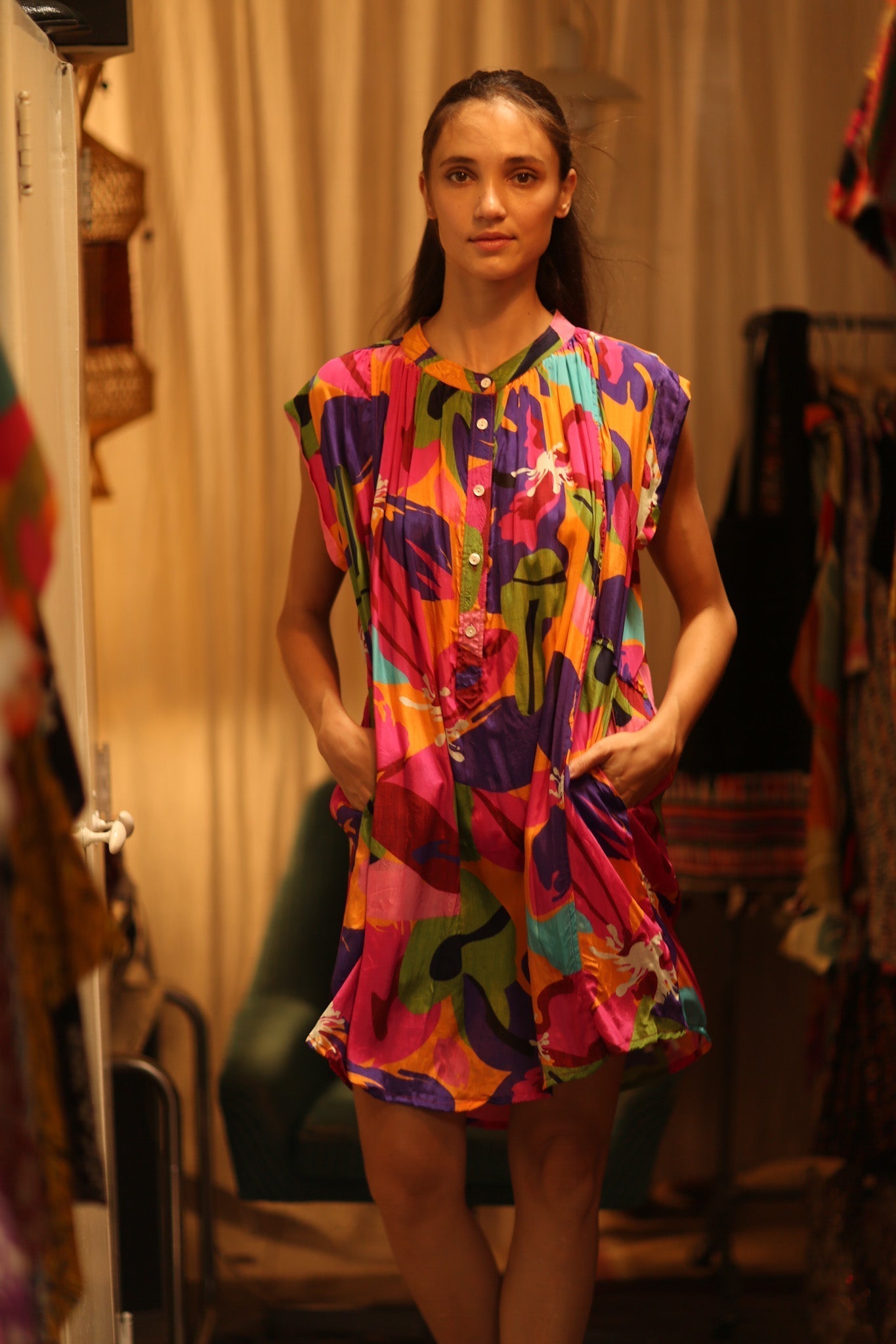 SILK DRESS MARY COLOR BOMB - MOMO STUDIO BERLIN - Berlin Concept Store - sustainable & ethical fashion