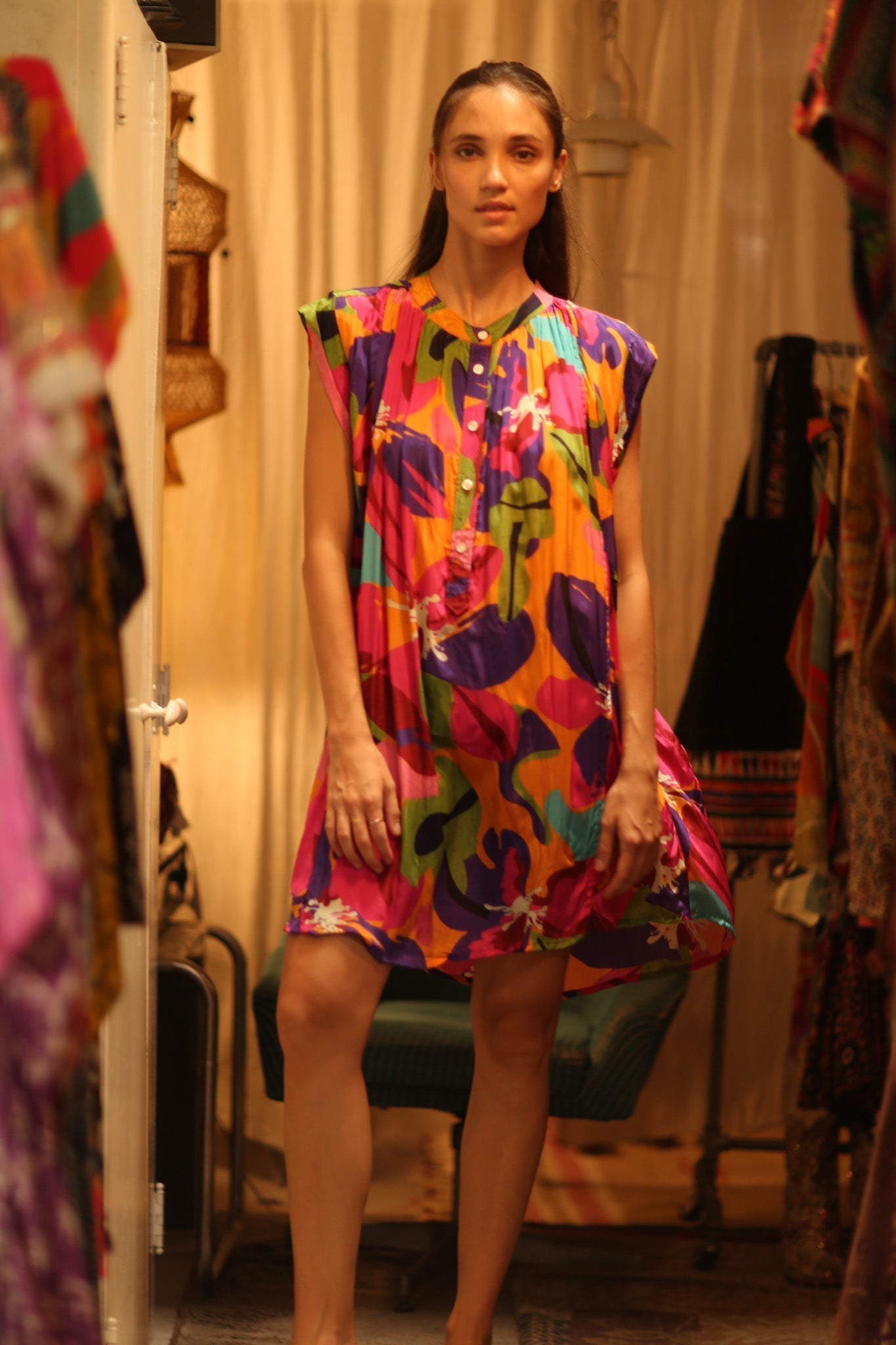 SILK DRESS MARY COLOR BOMB - MOMO STUDIO BERLIN - Berlin Concept Store - sustainable & ethical fashion