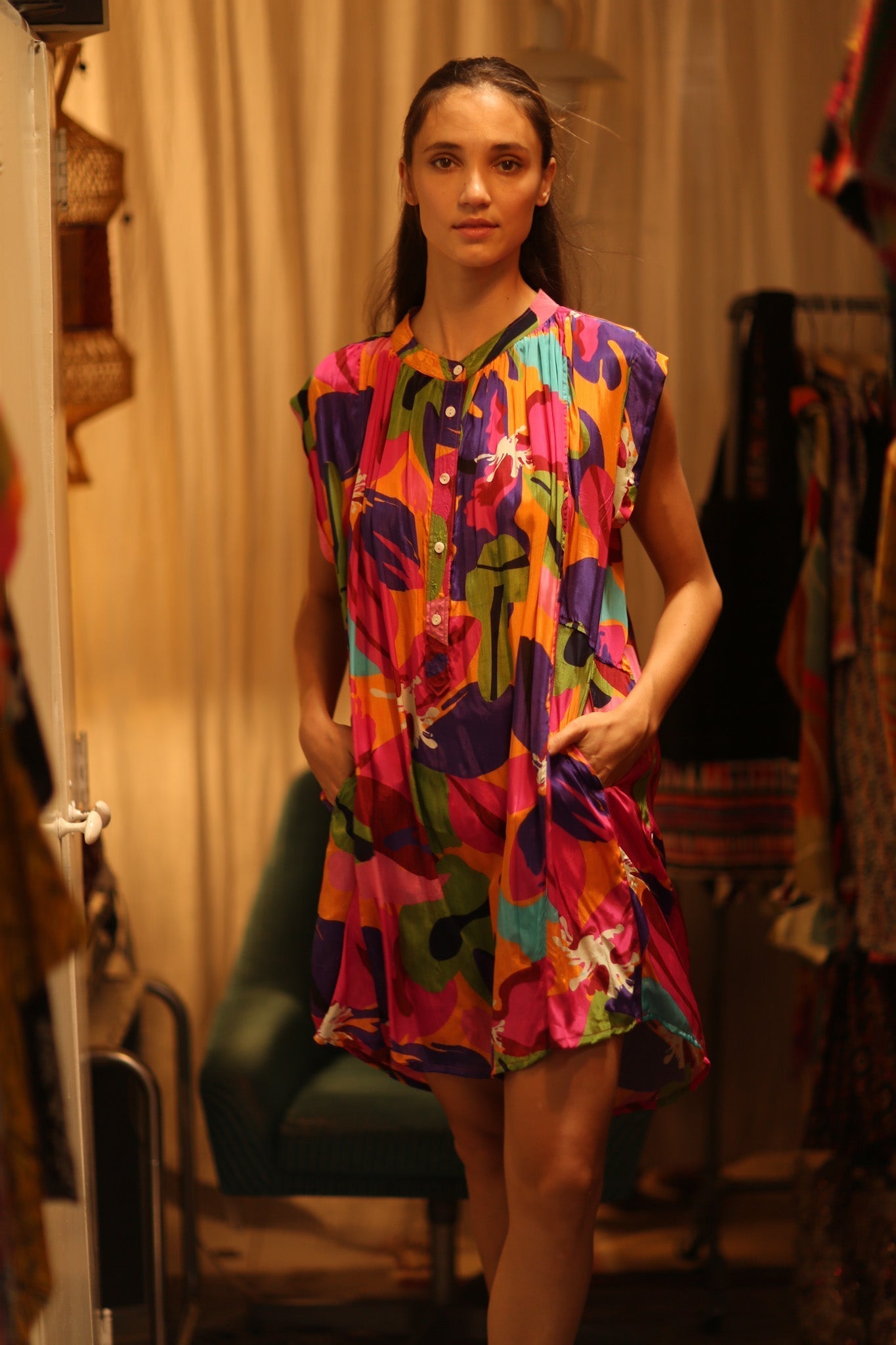 SILK DRESS MARY COLOR BOMB - MOMO STUDIO BERLIN - Berlin Concept Store - sustainable & ethical fashion