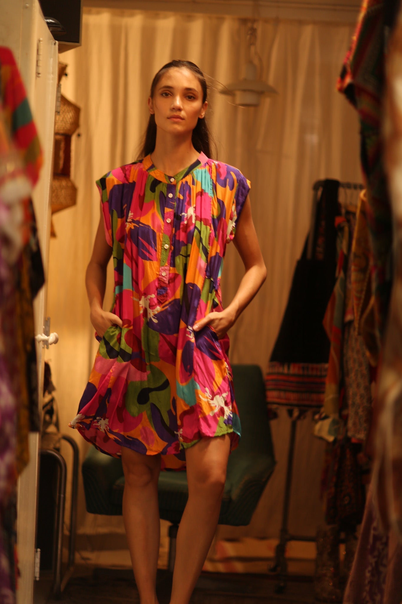 SILK DRESS MARY COLOR BOMB - MOMO STUDIO BERLIN - Berlin Concept Store - sustainable & ethical fashion