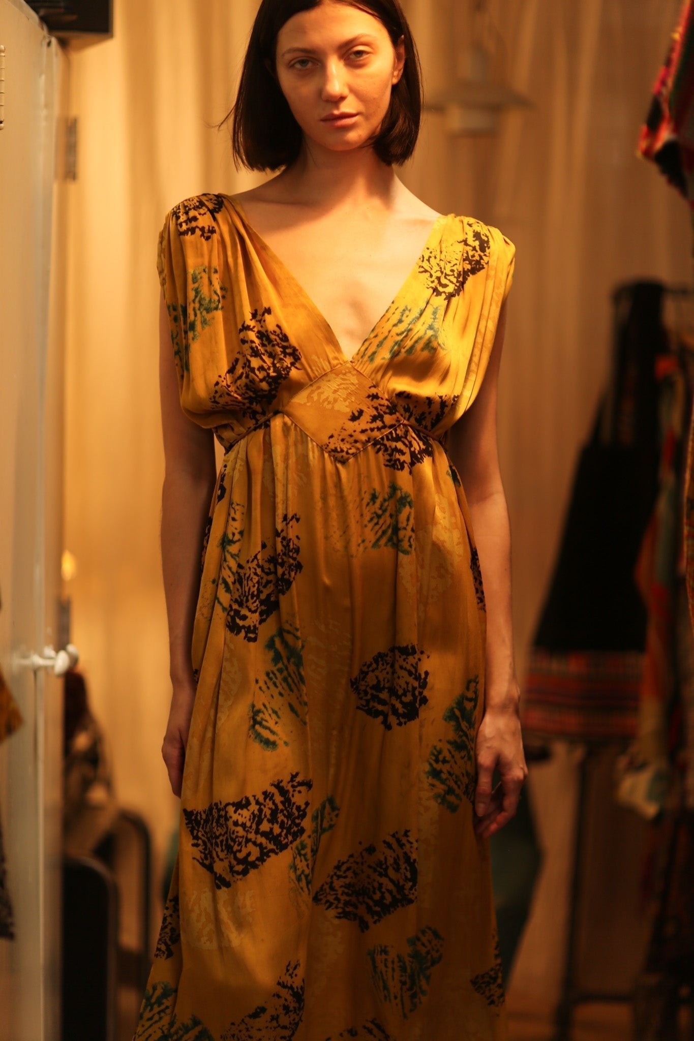 SILK DRESS VICTORIA YELLOW ARTIST - MOMO STUDIO BERLIN - Berlin Concept Store - sustainable & ethical fashion
