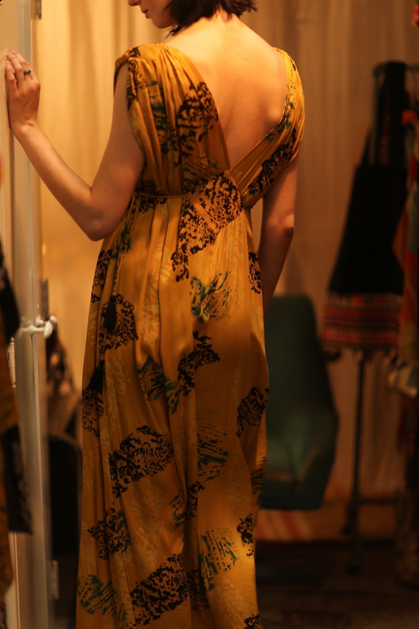 SILK DRESS VICTORIA YELLOW ARTIST - MOMO STUDIO BERLIN - Berlin Concept Store - sustainable & ethical fashion