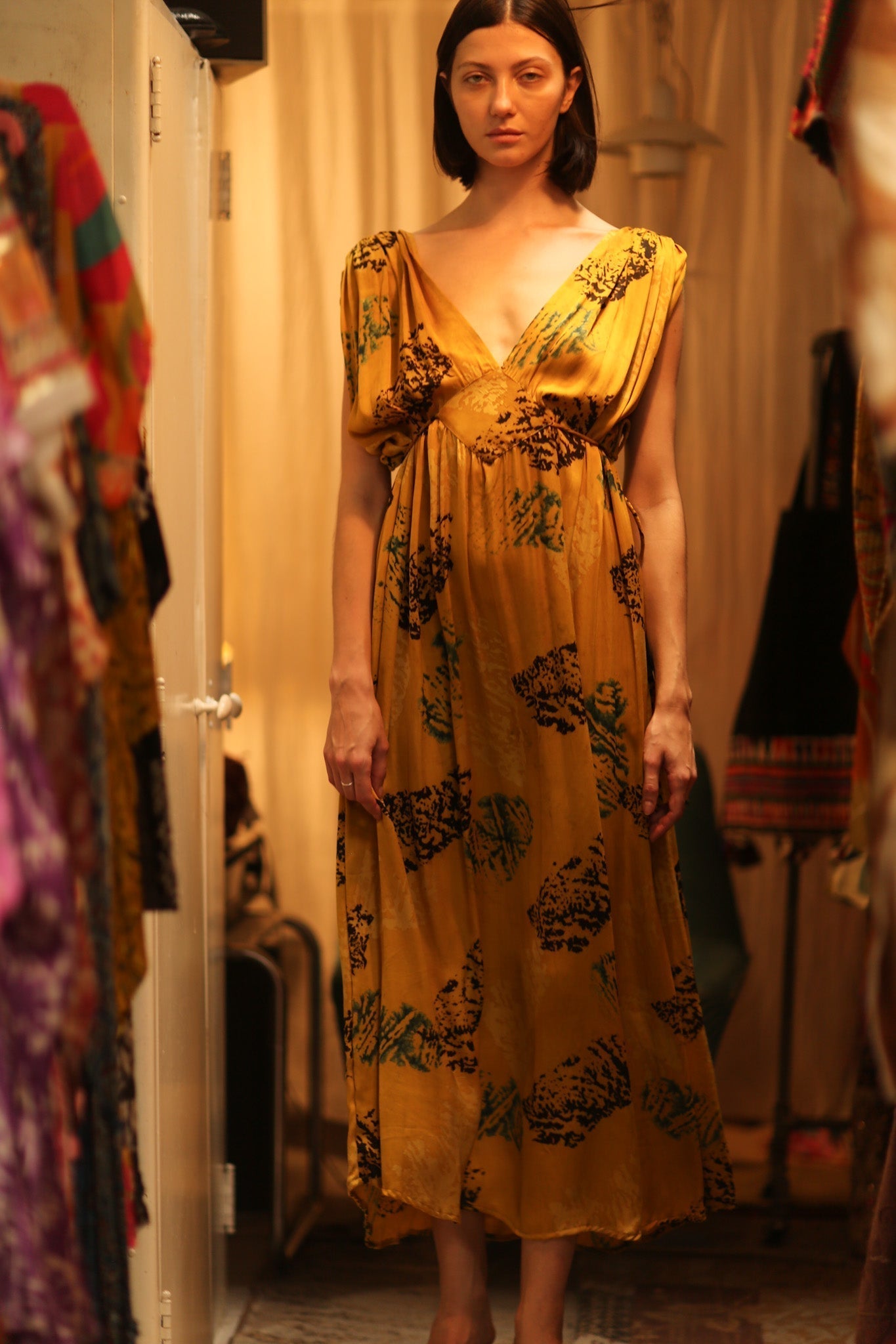 SILK DRESS VICTORIA YELLOW ARTIST - MOMO STUDIO BERLIN - Berlin Concept Store - sustainable & ethical fashion