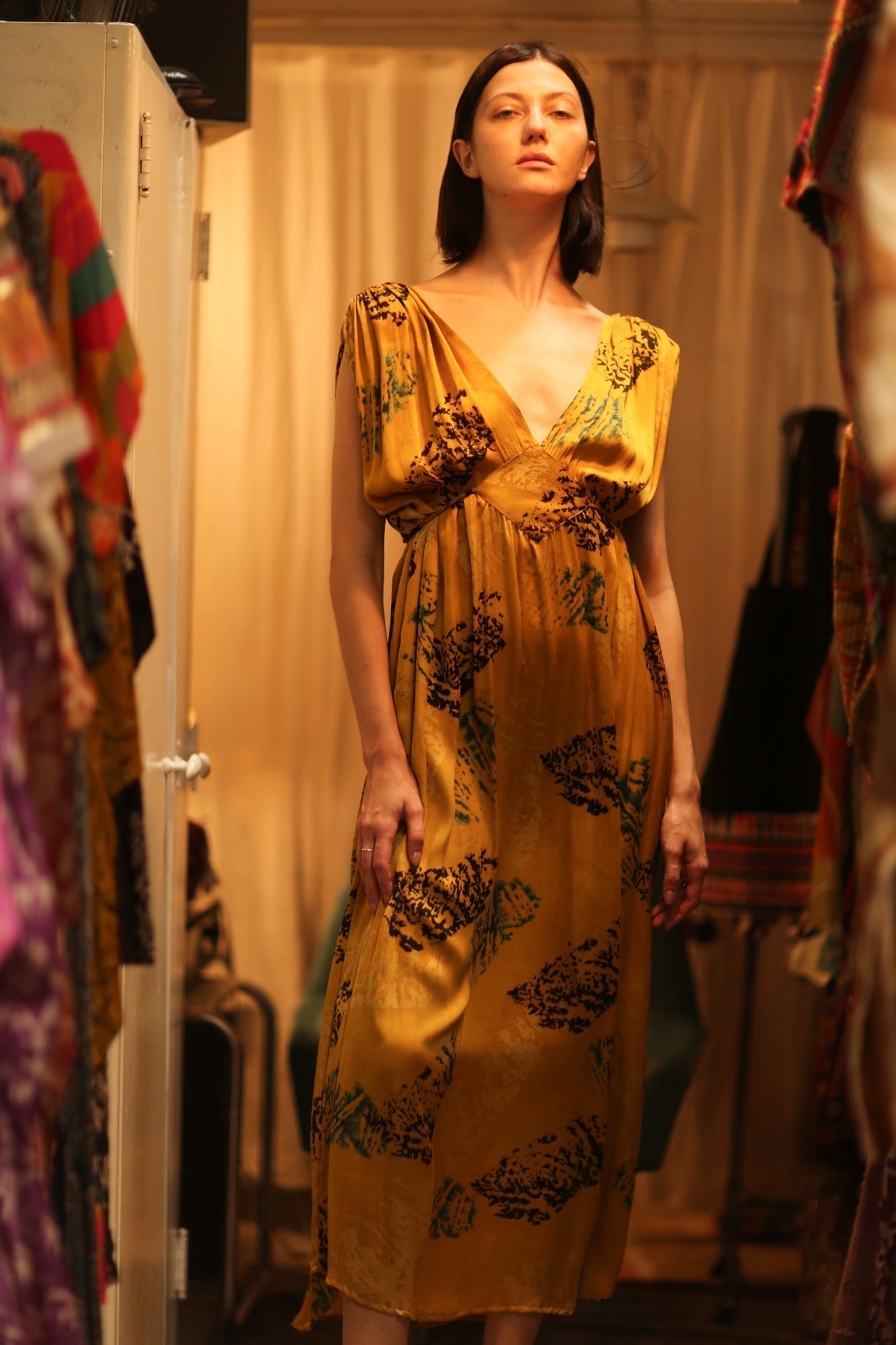 SILK DRESS VICTORIA YELLOW ARTIST - MOMO STUDIO BERLIN - Berlin Concept Store - sustainable & ethical fashion