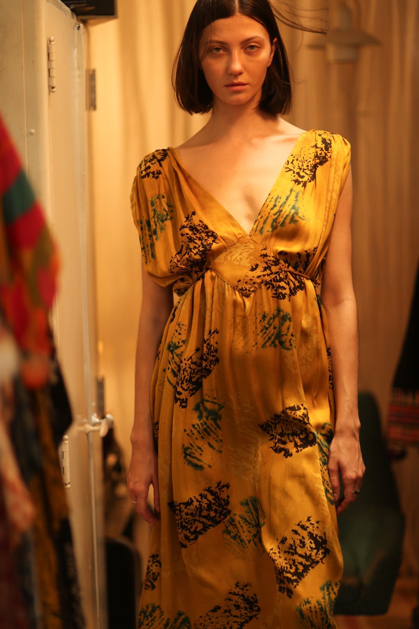 SILK DRESS VICTORIA YELLOW ARTIST - MOMO STUDIO BERLIN - Berlin Concept Store - sustainable & ethical fashion