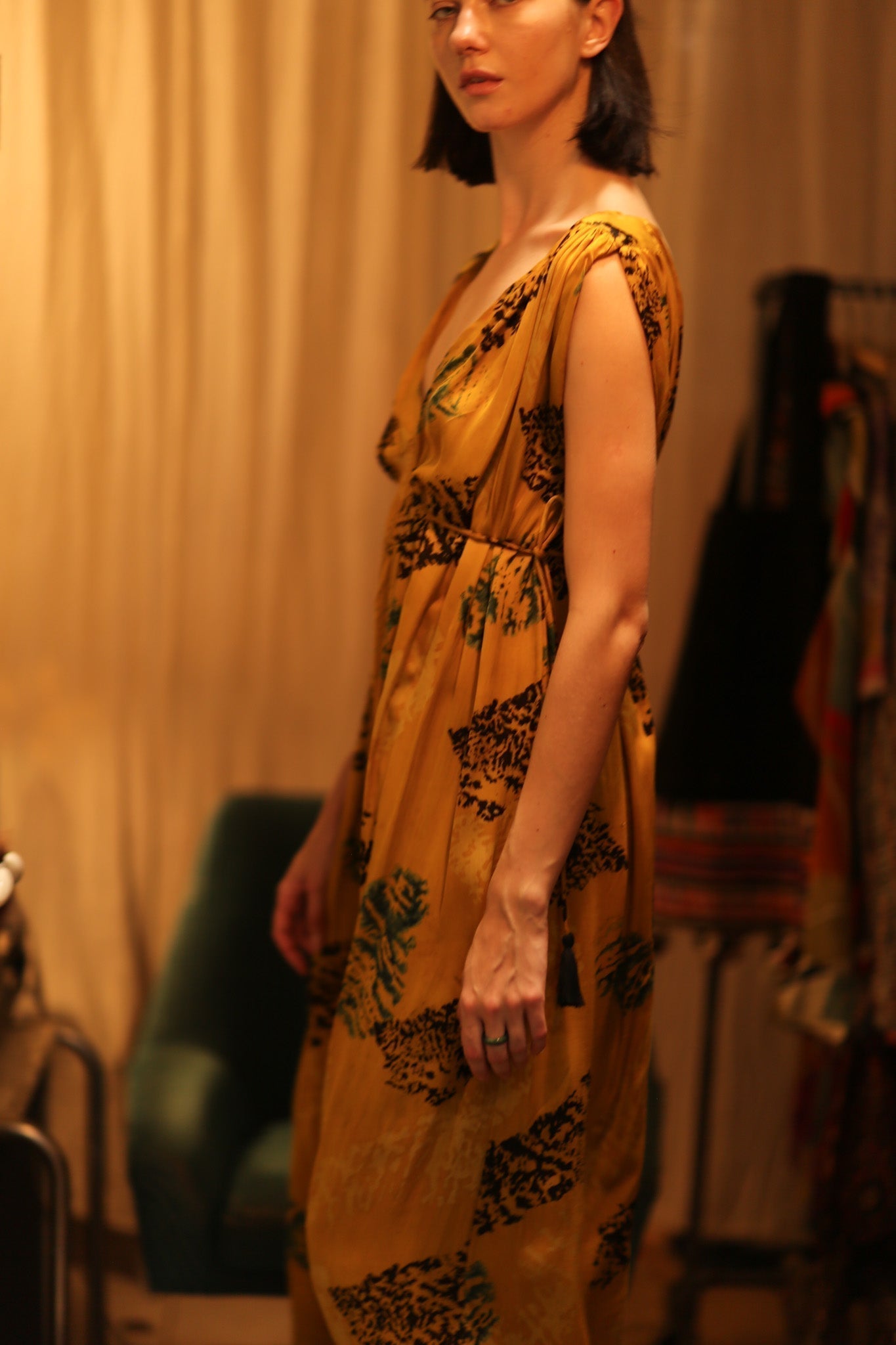SILK DRESS VICTORIA YELLOW ARTIST - MOMO STUDIO BERLIN - Berlin Concept Store - sustainable & ethical fashion
