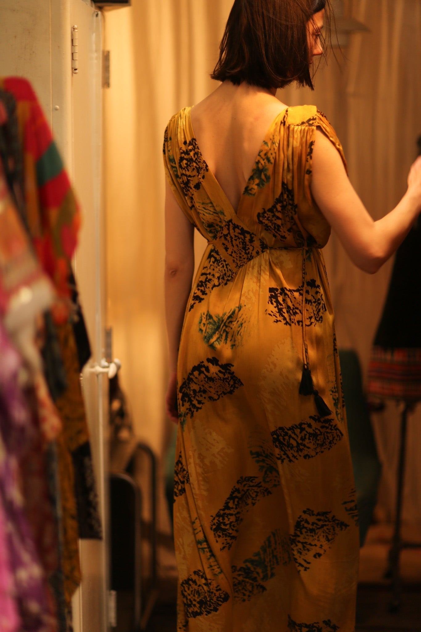 SILK DRESS VICTORIA YELLOW ARTIST - MOMO STUDIO BERLIN - Berlin Concept Store - sustainable & ethical fashion