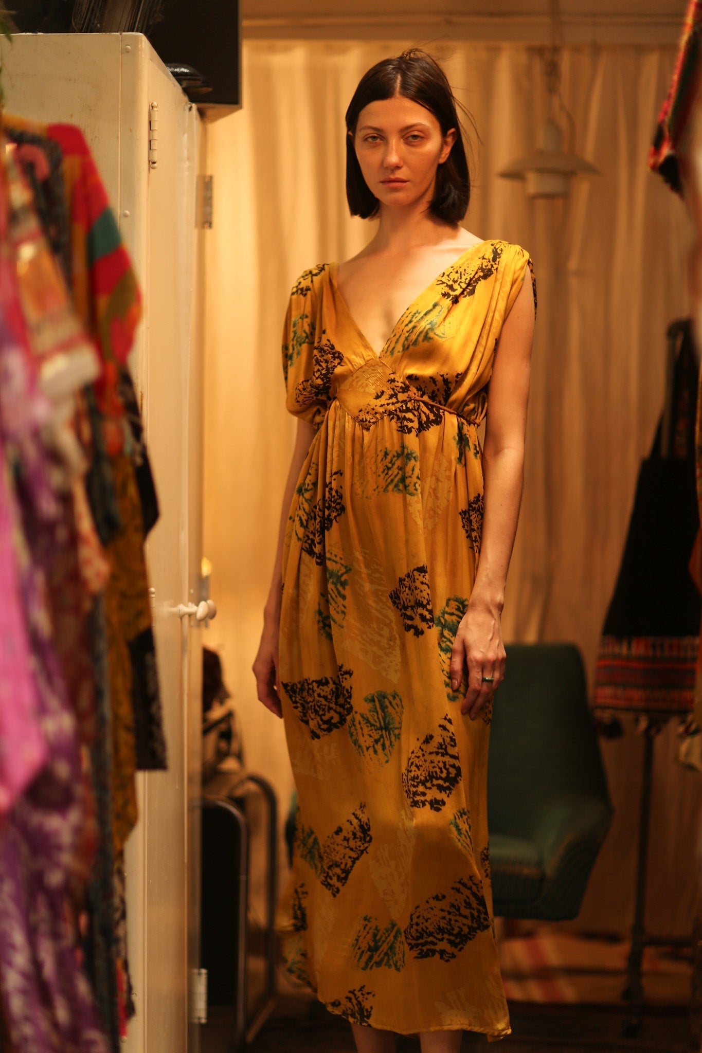 SILK DRESS VICTORIA YELLOW ARTIST - MOMO STUDIO BERLIN - Berlin Concept Store - sustainable & ethical fashion