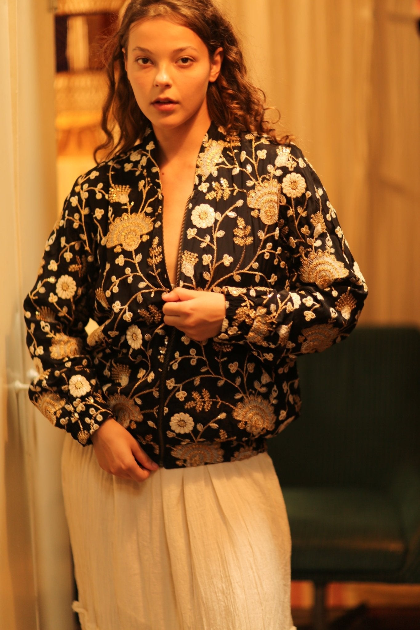 SILK EMBROIDERED BOMBER JACKET ANCHA LISA - MOMO STUDIO BERLIN - Berlin Concept Store - sustainable & ethical fashion