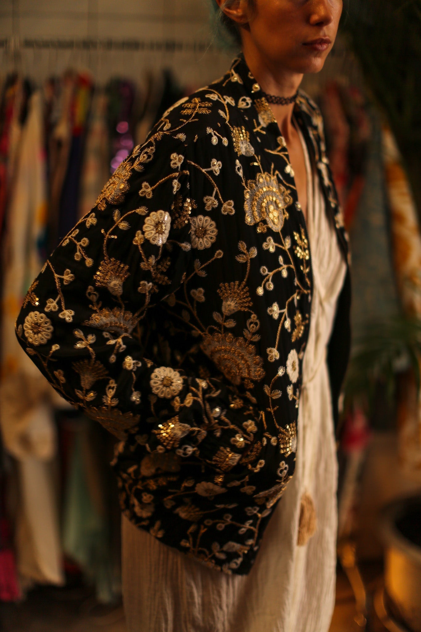SILK EMBROIDERED BOMBER JACKET LISA - MOMO STUDIO BERLIN - Berlin Concept Store - sustainable & ethical fashion