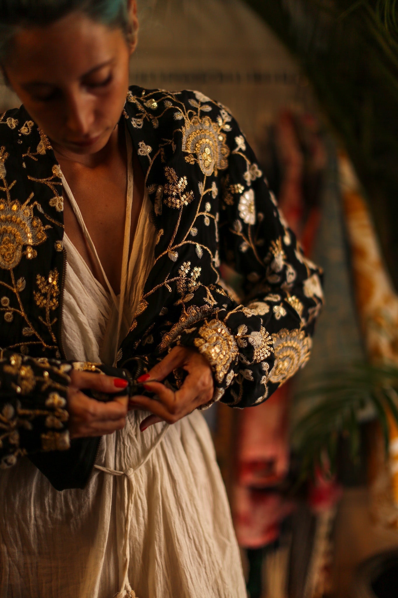 SILK EMBROIDERED BOMBER JACKET LISA - MOMO STUDIO BERLIN - Berlin Concept Store - sustainable & ethical fashion