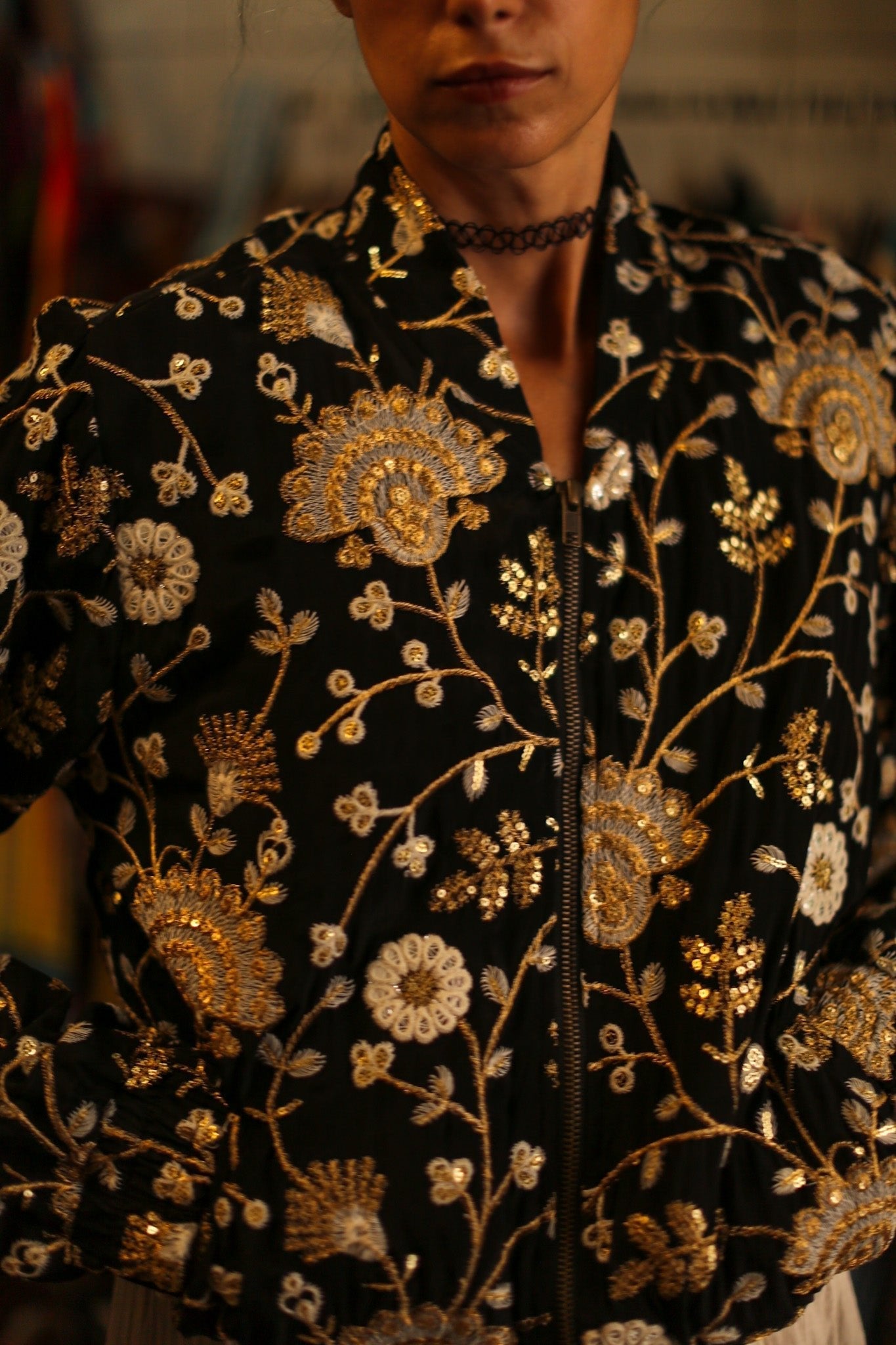 SILK EMBROIDERED BOMBER JACKET LISA - MOMO STUDIO BERLIN - Berlin Concept Store - sustainable & ethical fashion