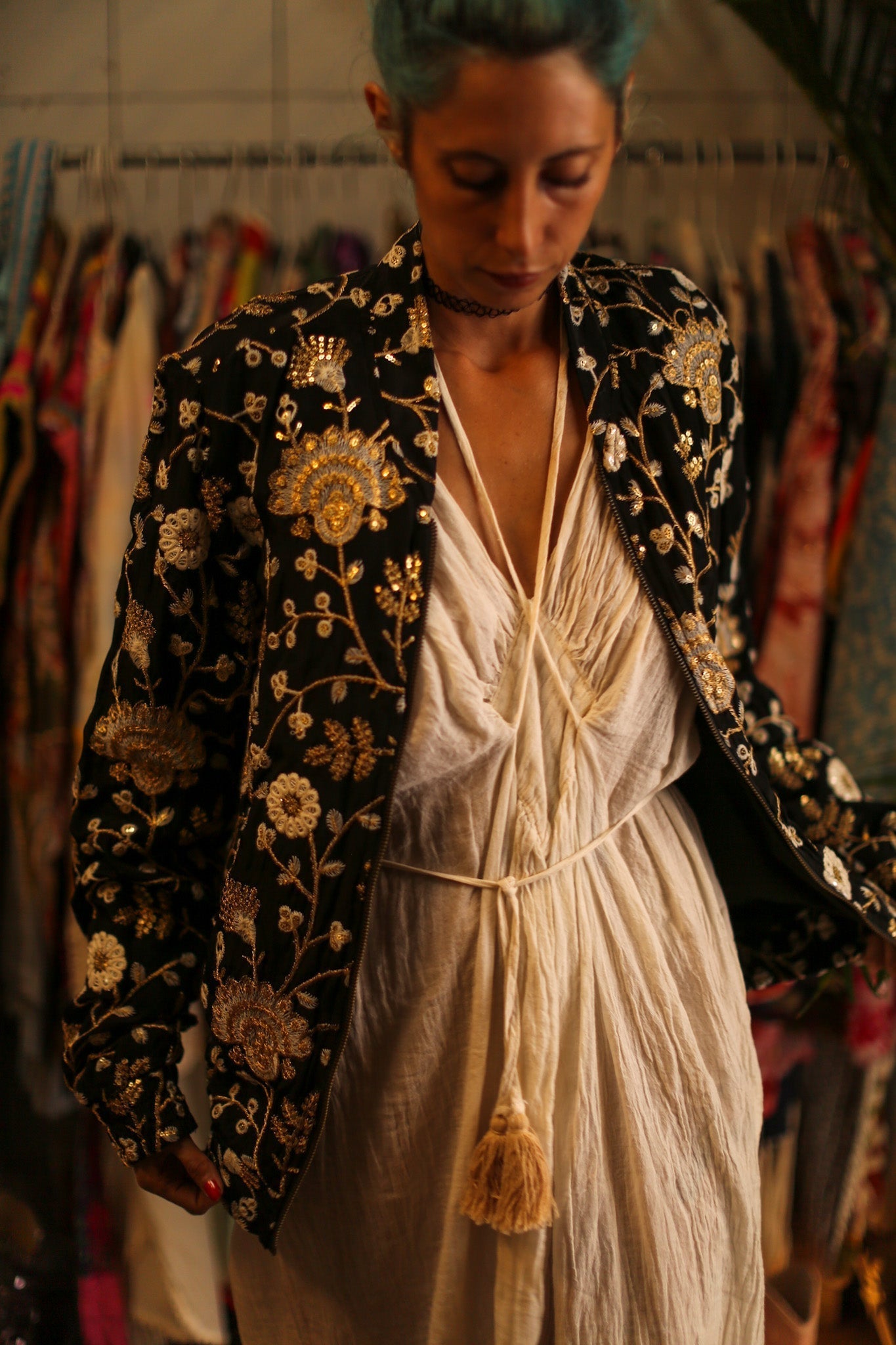 SILK EMBROIDERED BOMBER JACKET LISA - MOMO STUDIO BERLIN - Berlin Concept Store - sustainable & ethical fashion